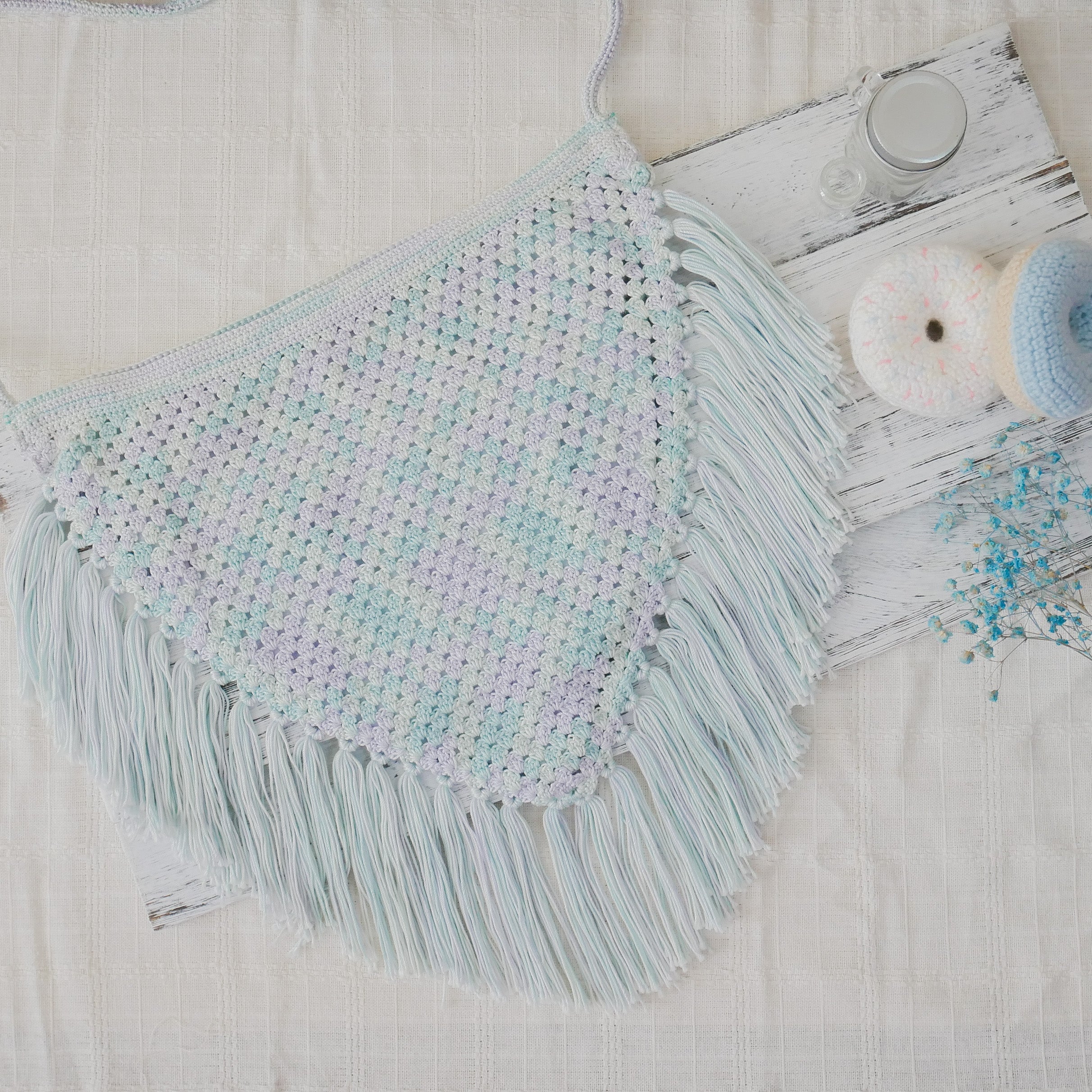 Baby Pastel Khamanno Fringe Bag - Cerulean