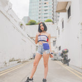 Bleu PomPom Sling Bag