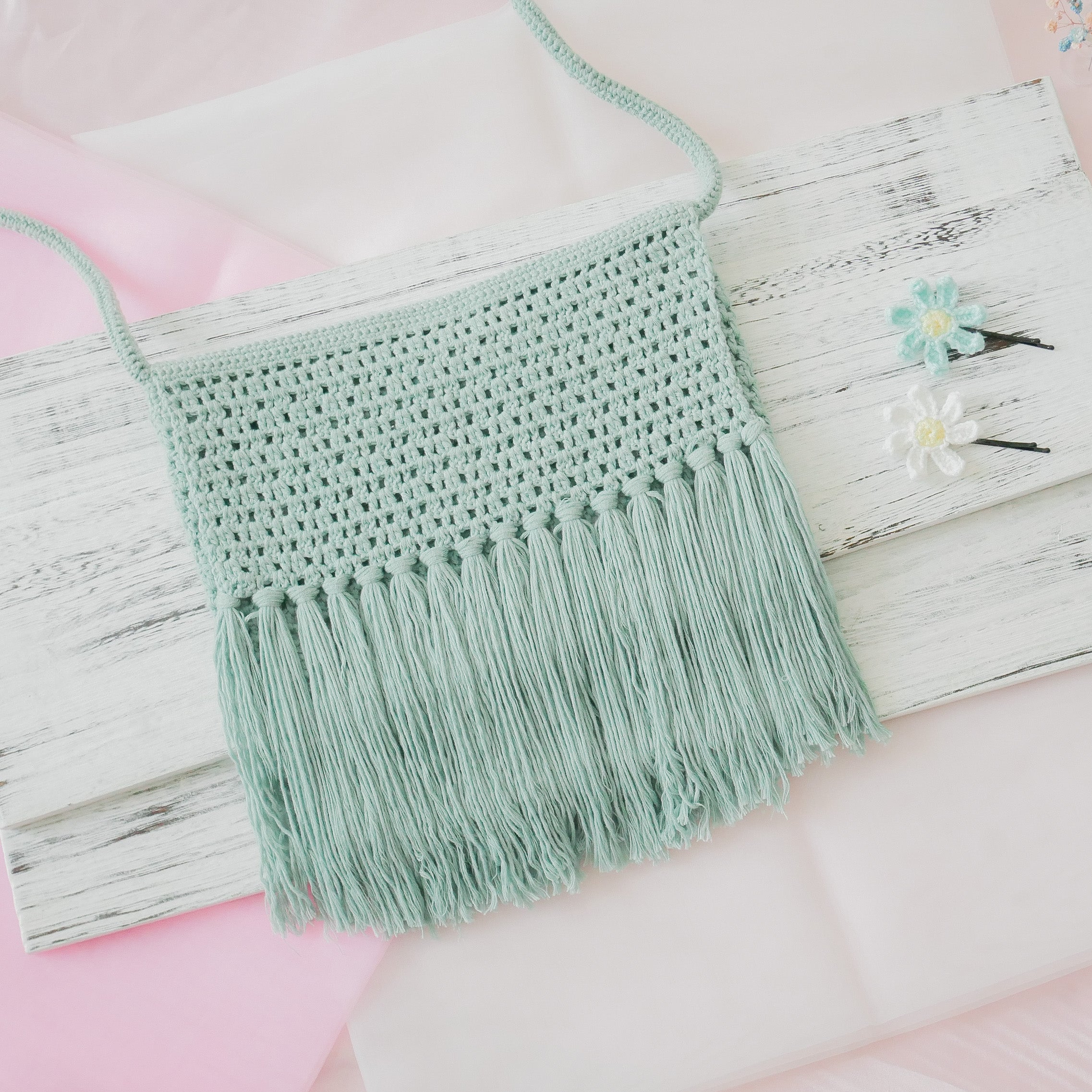 Mint Fringe Bag