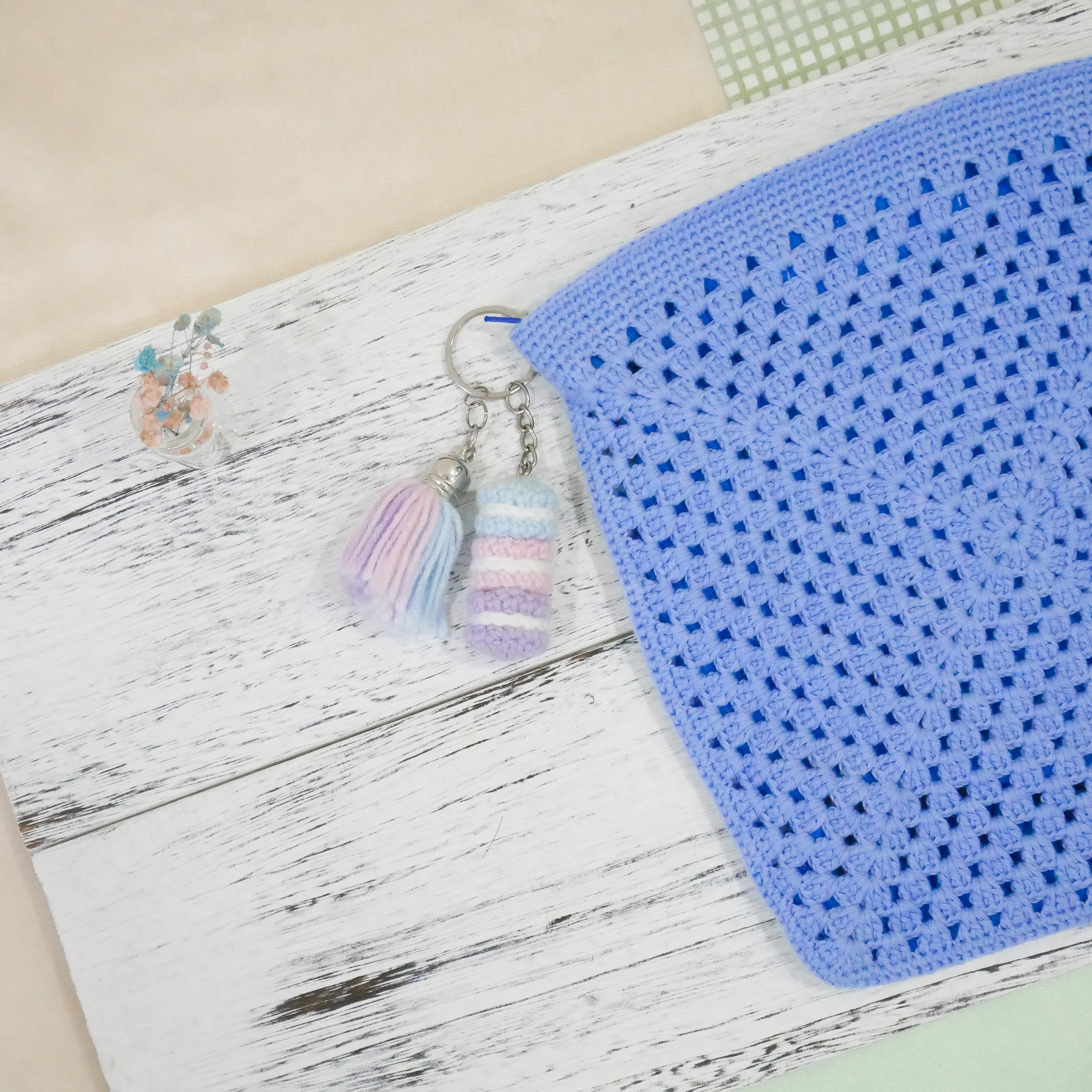 Stacked Macaron Charm (Blue, Lilac, Purple)