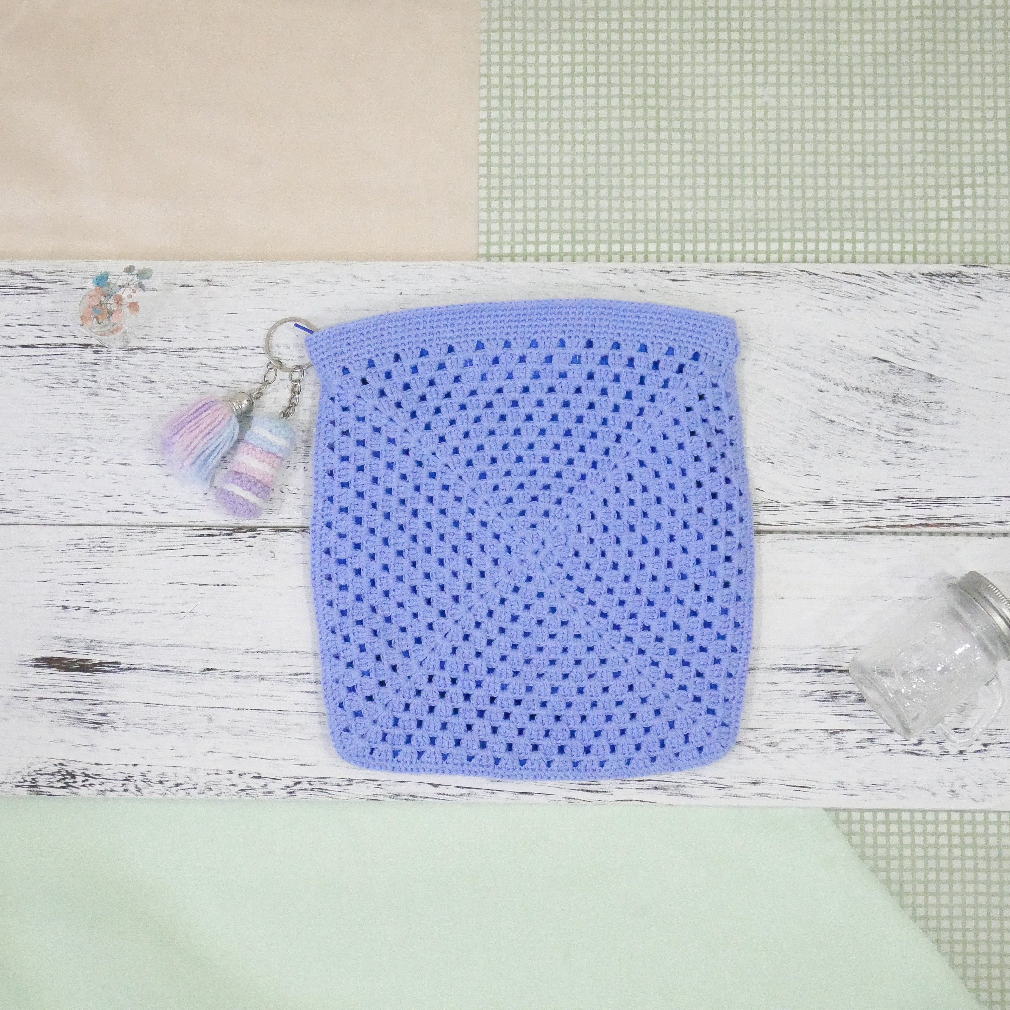 Stacked Macaron Charm (Blue, Lilac, Purple)