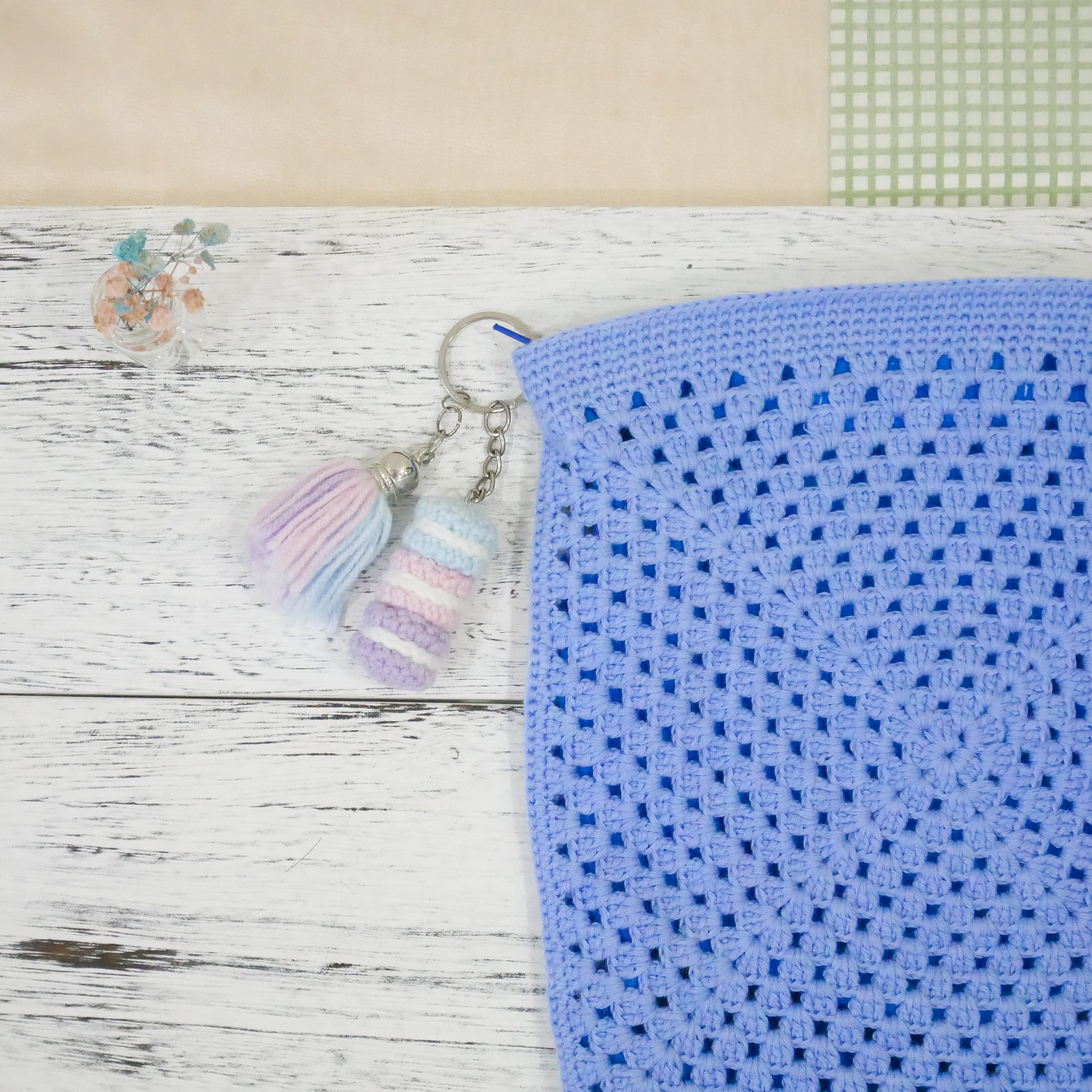 Stacked Macaron Charm (Blue, Lilac, Purple)