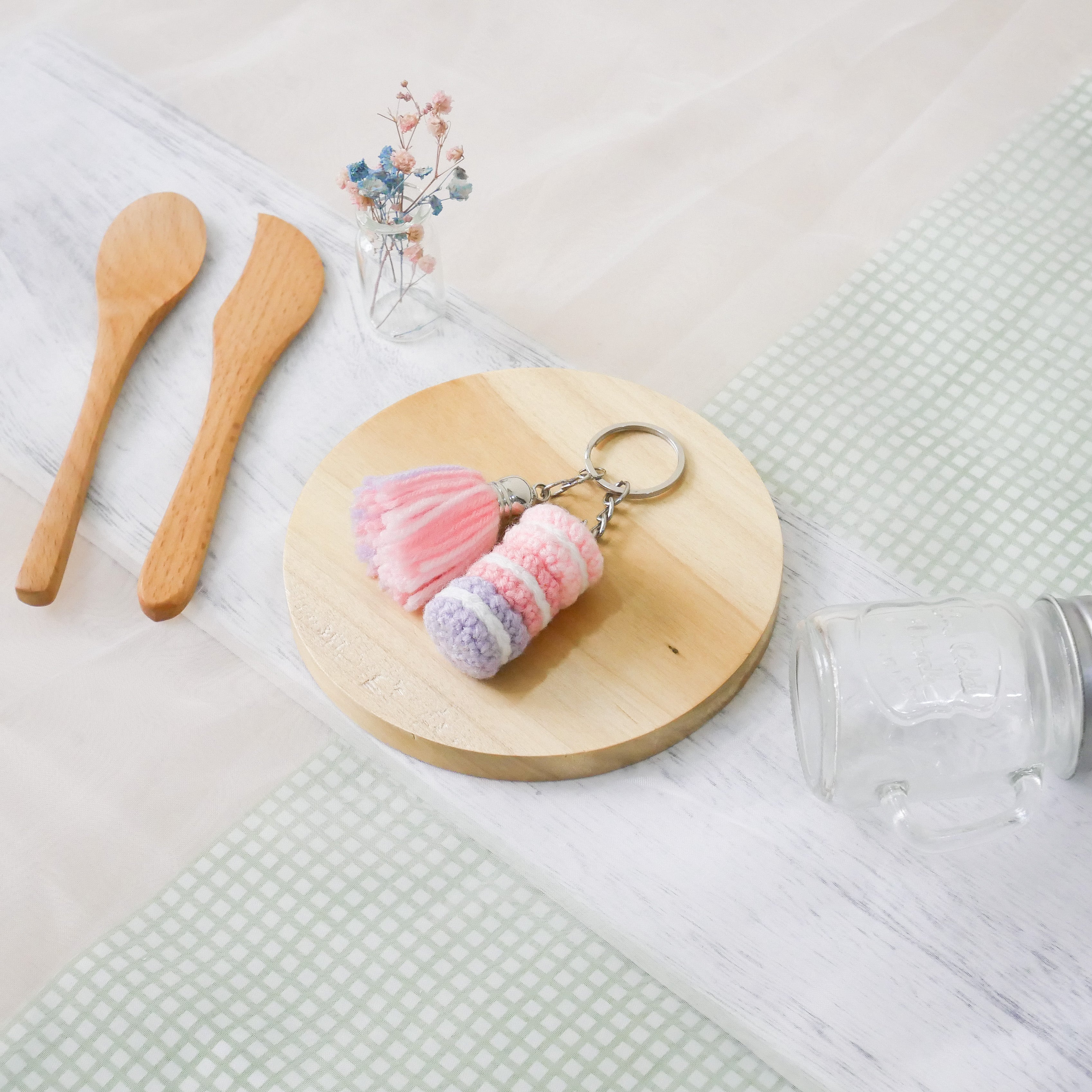 Stacked Macaron Charm (Light Pink, Pink, Purple)