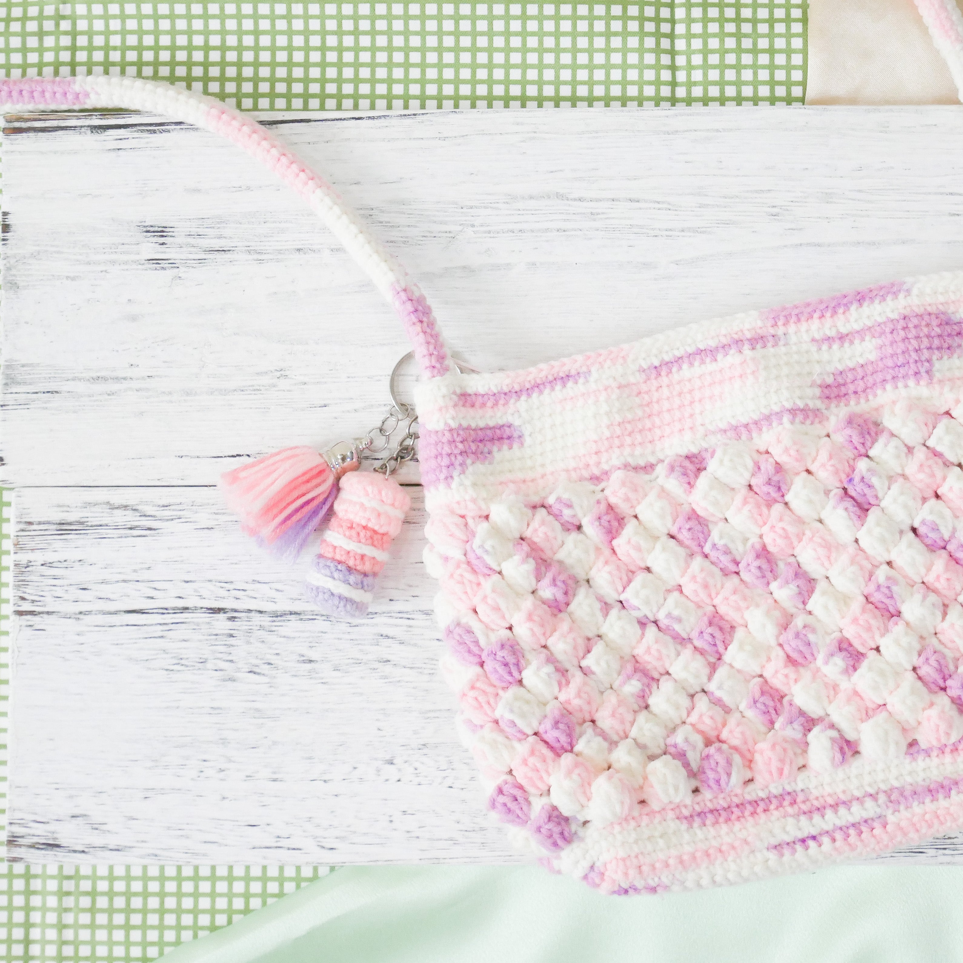 Stacked Macaron Charm (Light Pink, Pink, Purple)