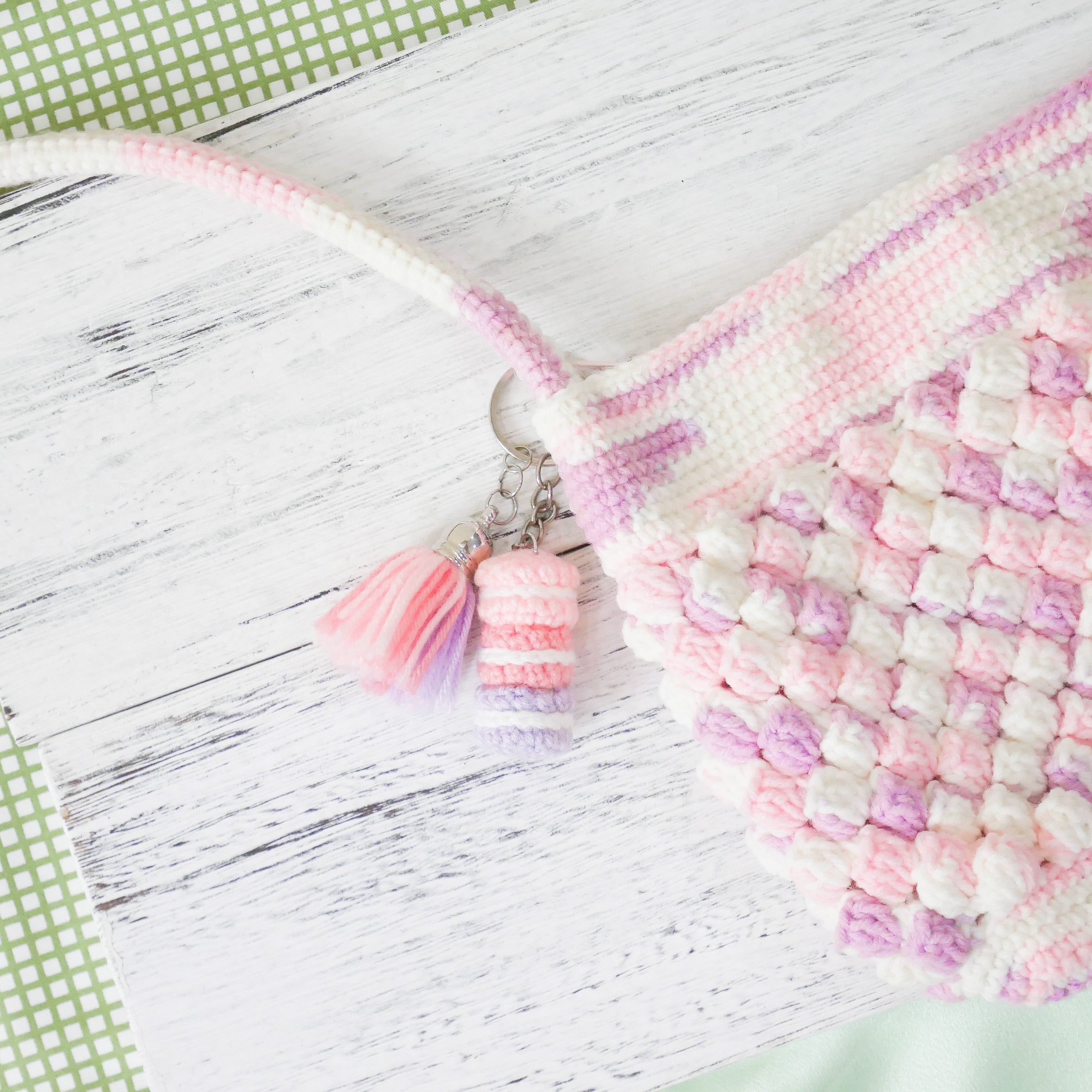 Stacked Macaron Charm (Light Pink, Pink, Purple)
