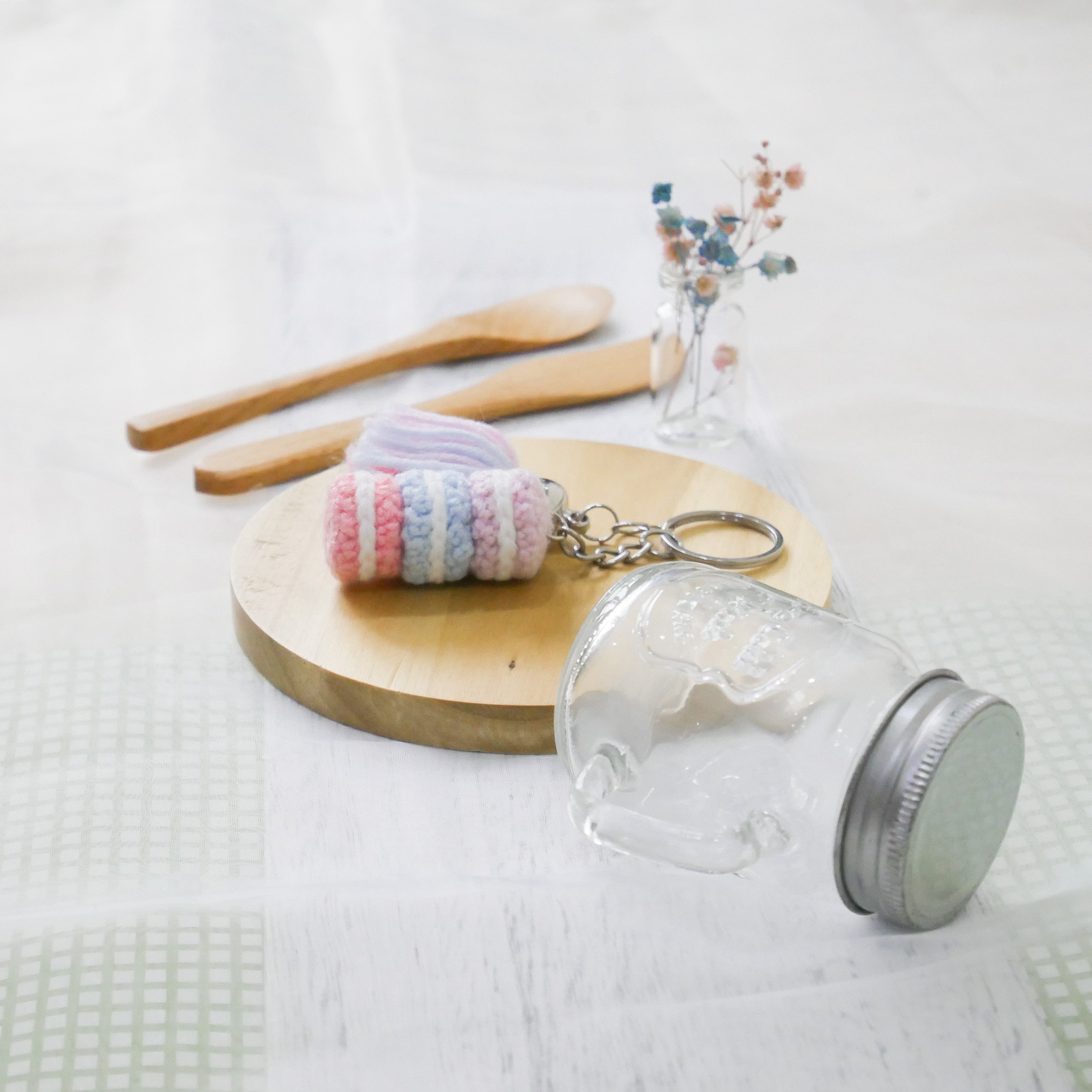 Stacked Macaron Charm (Lilac, Blue, Pink)