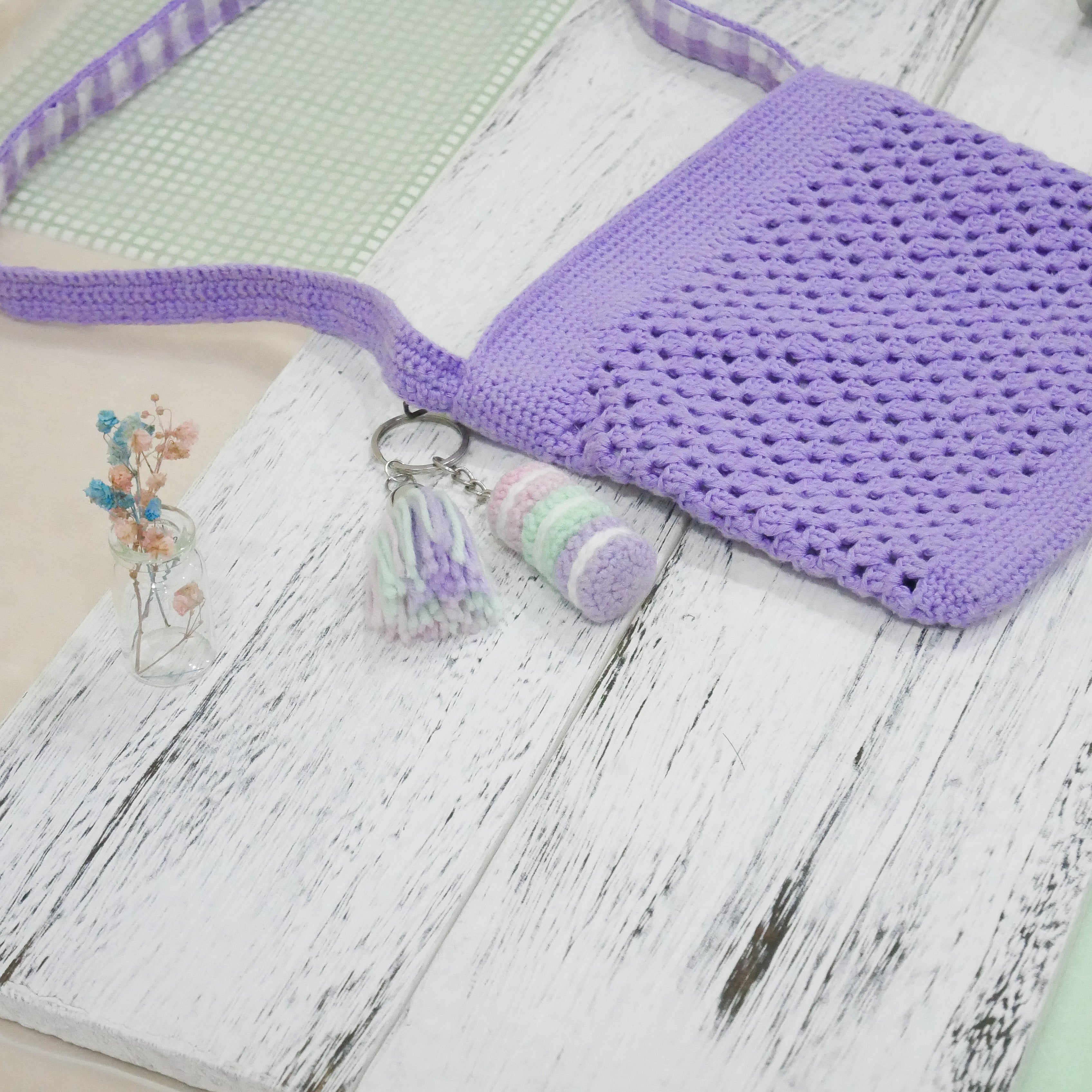 Stacked Macaron Charm (Lilac, Teal, Purple)