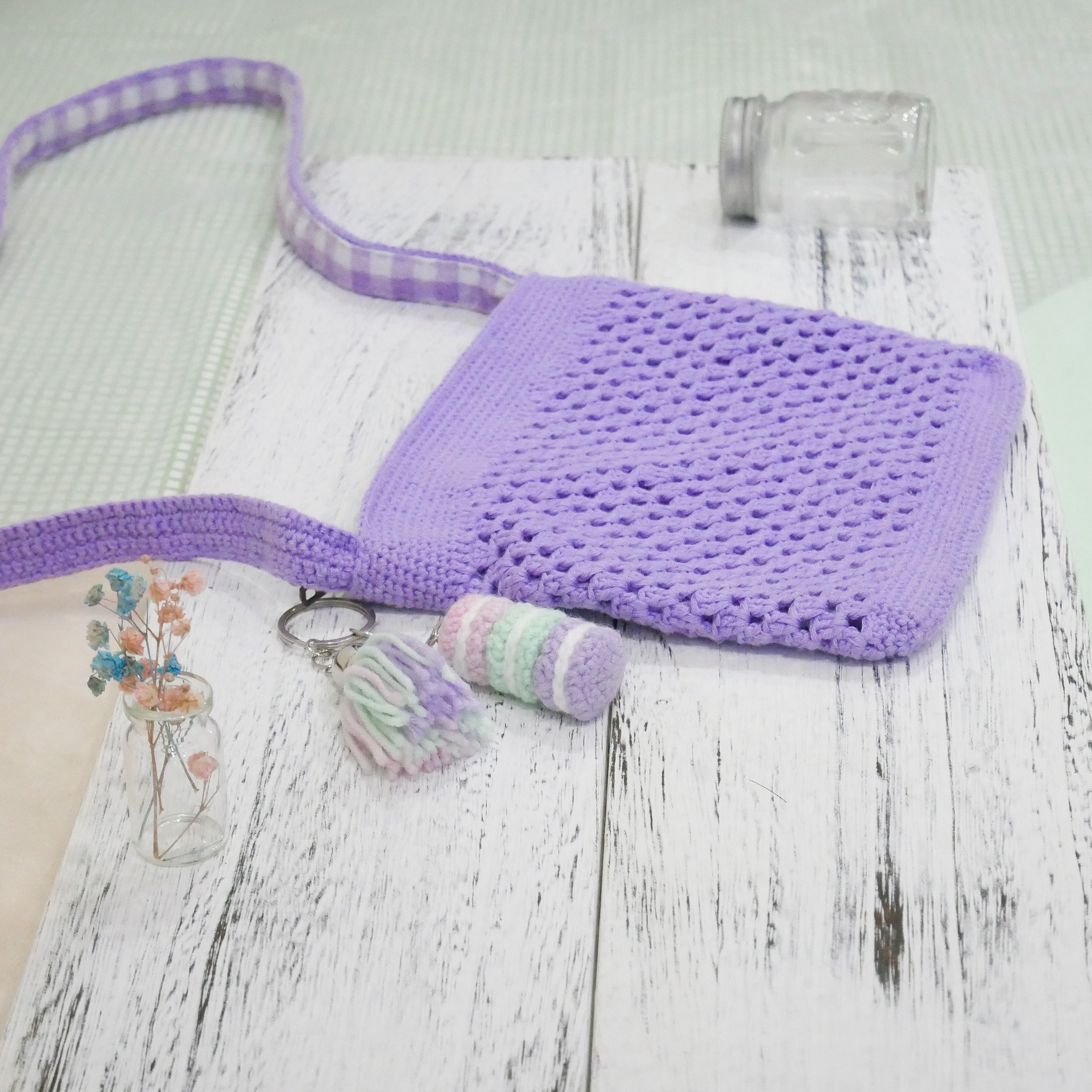Stacked Macaron Charm (Lilac, Teal, Purple)