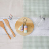 Stacked Macaron Charm (Purple, Orange, Teal)