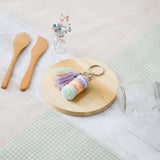 Stacked Macaron Charm (Purple, Orange, Teal)