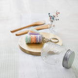 Stacked Macaron Charm (Purple, Orange, Teal)