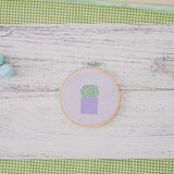 Golden Barrel Cactus (Purple) - Cross Stitch Kit