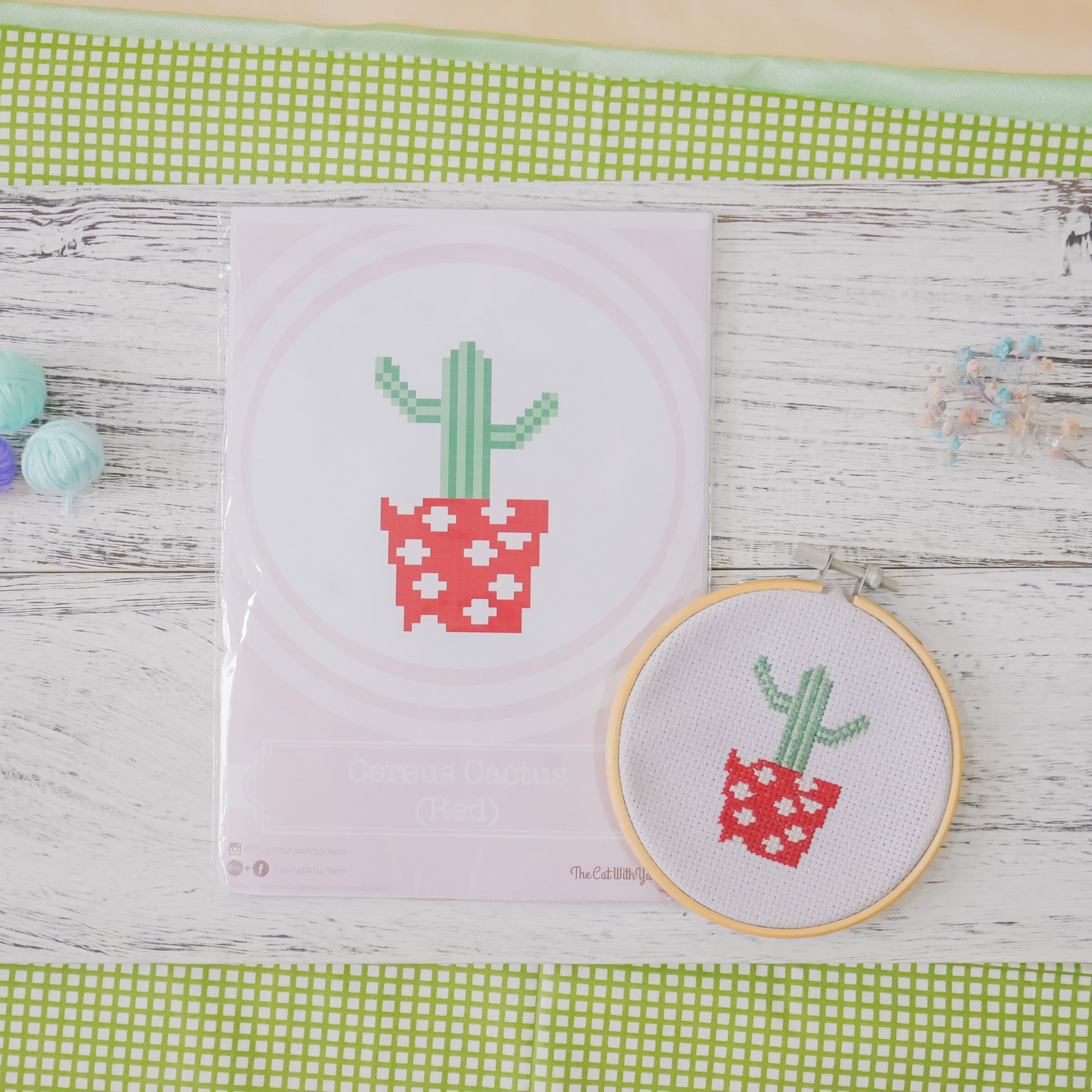 Cererus Cactus (Red) - Cross Stitch Kit