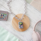 GameBoy Inspired Necklace - Grey