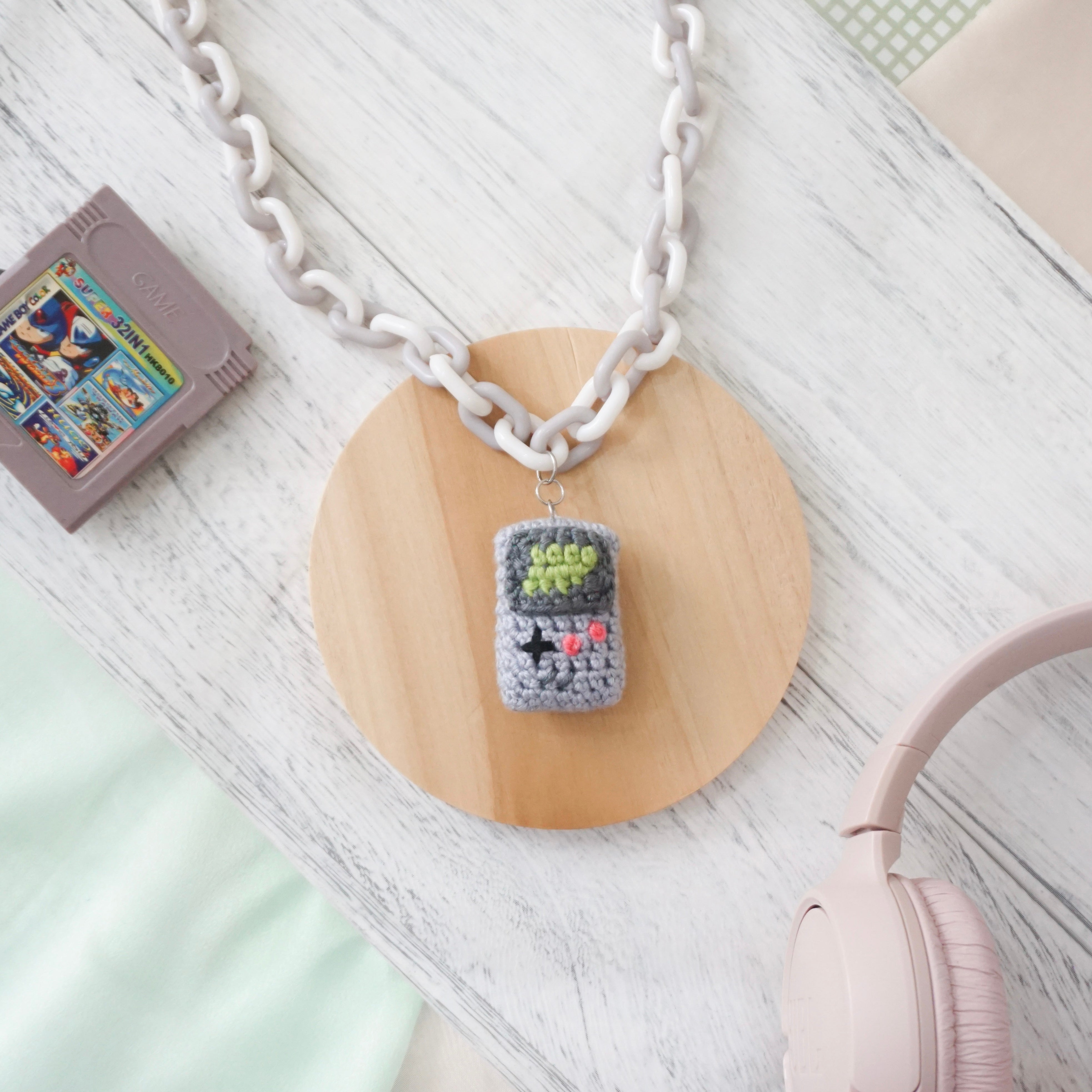 GameBoy Inspired Necklace - Grey