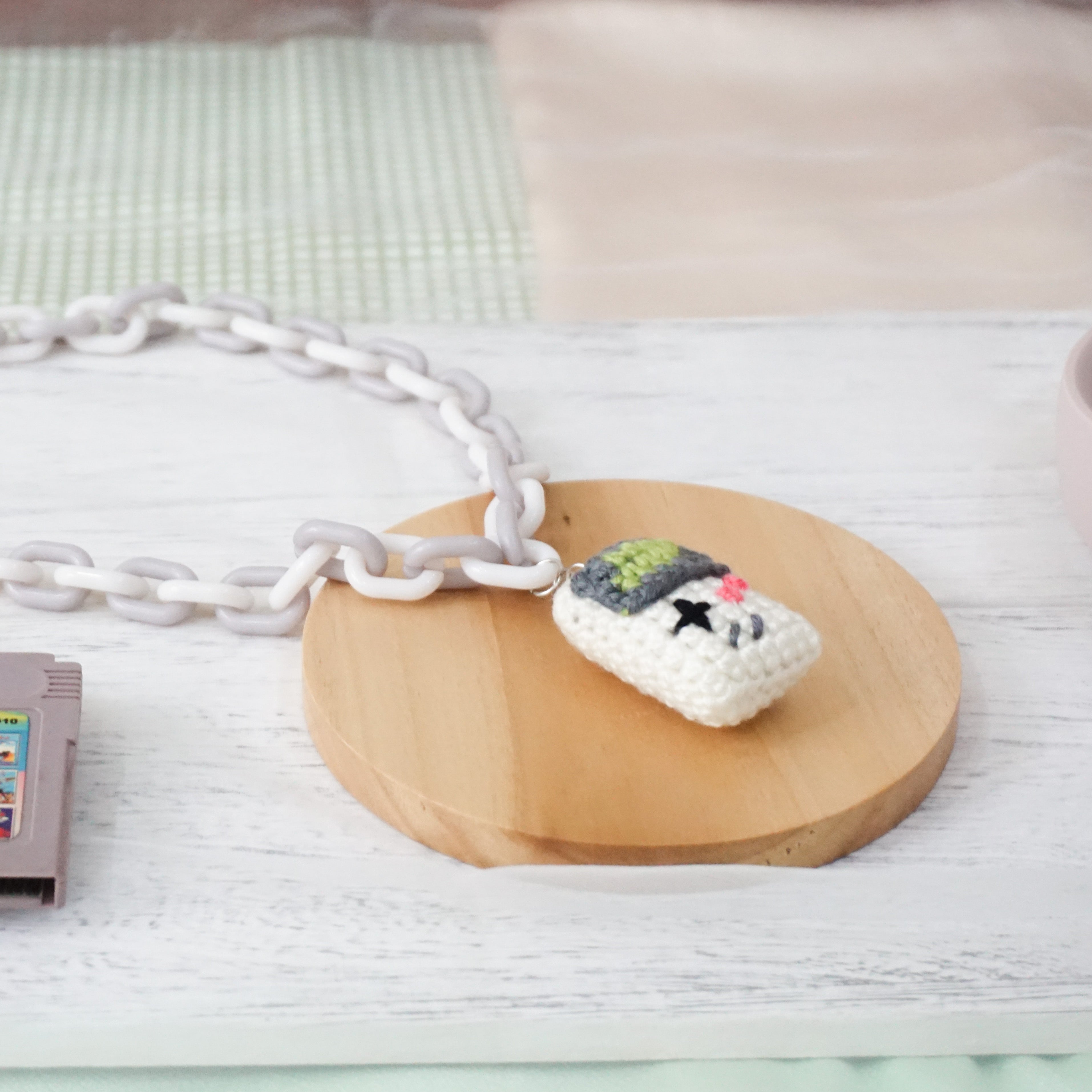 GameBoy Inspired Necklace - White