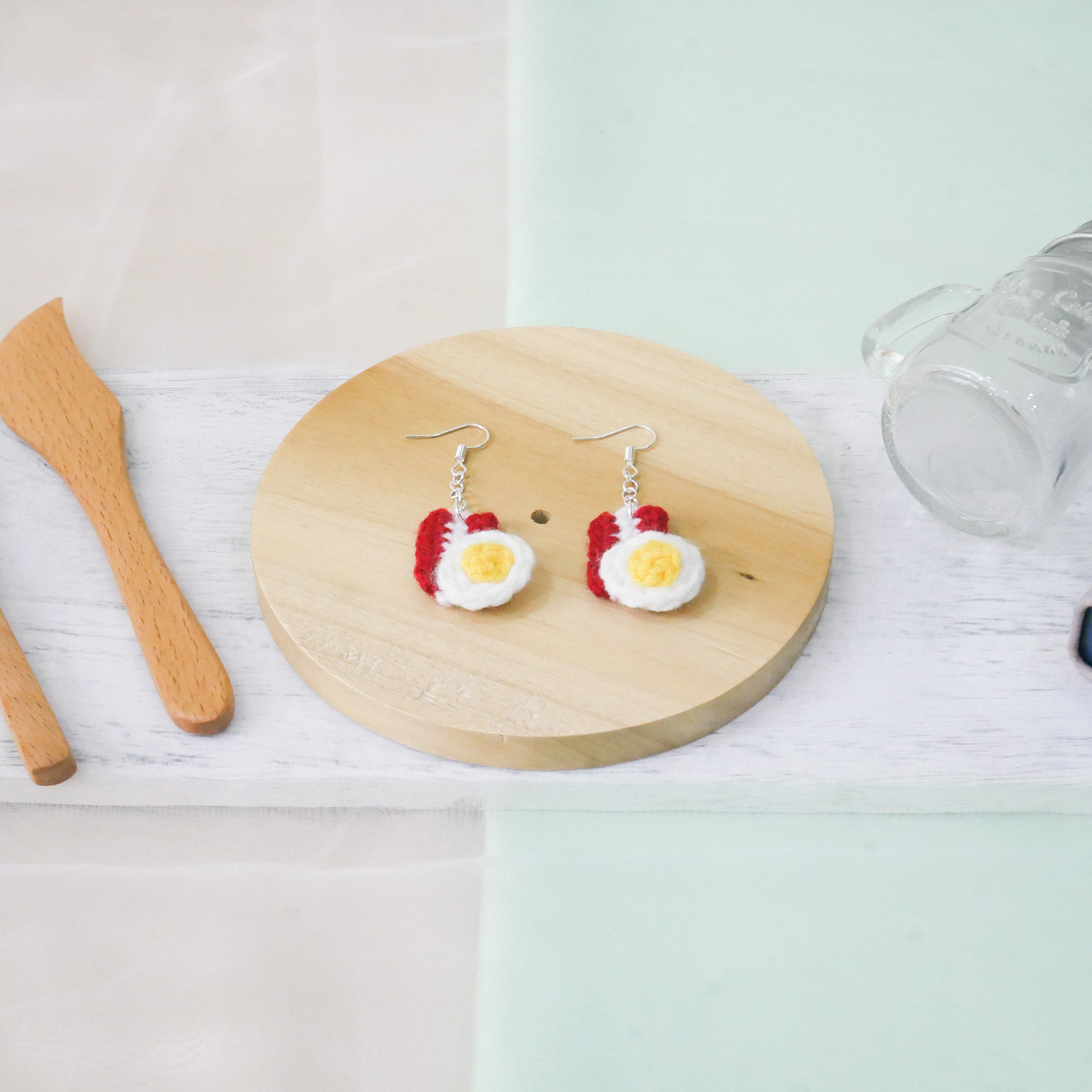 Bacon and Egg Set Earring