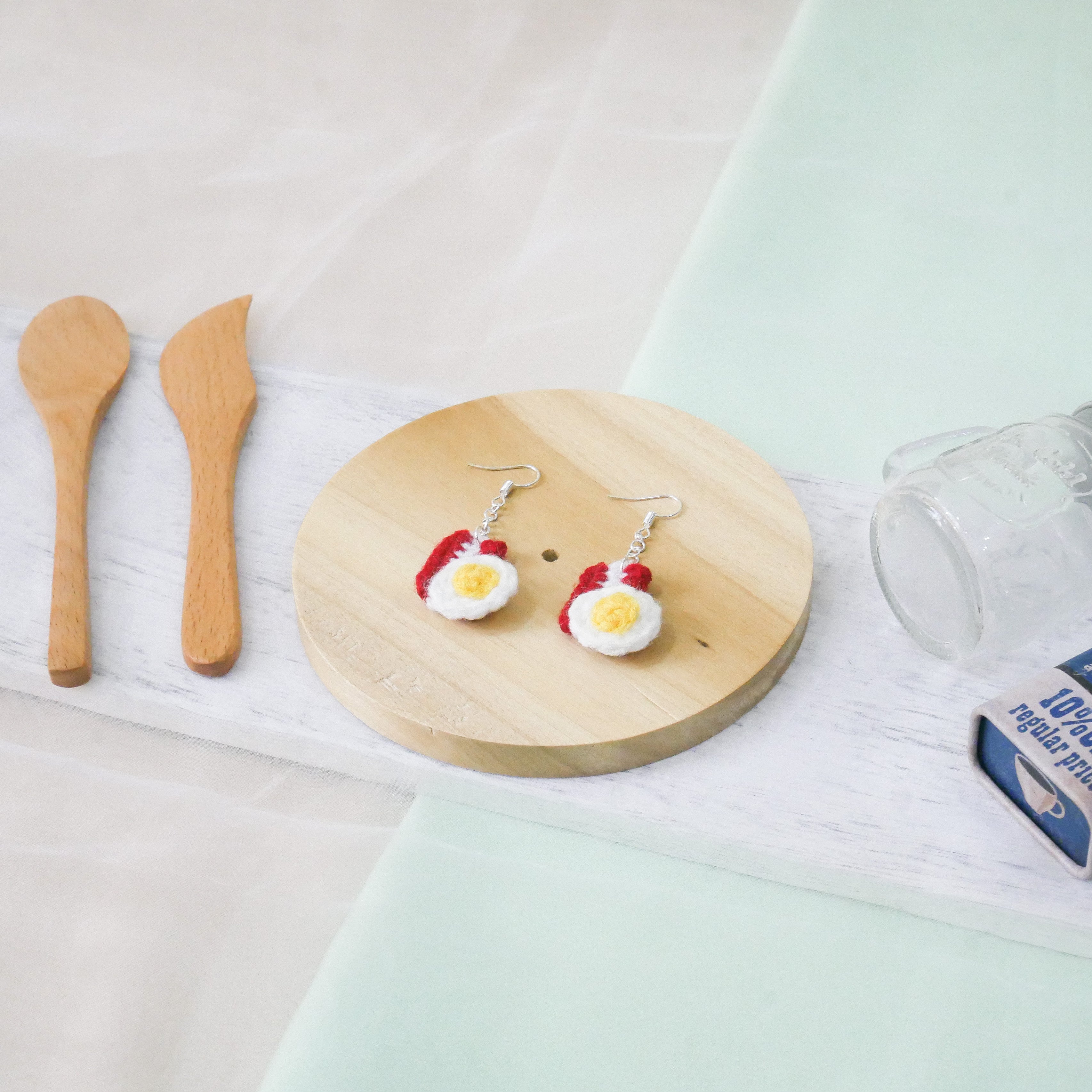 Bacon and Egg Set Earring