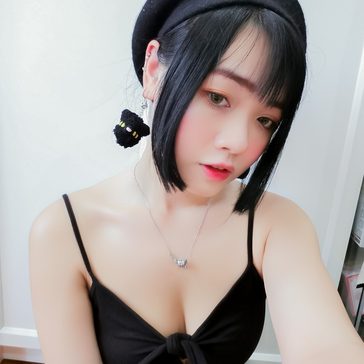 Black Cat Earring