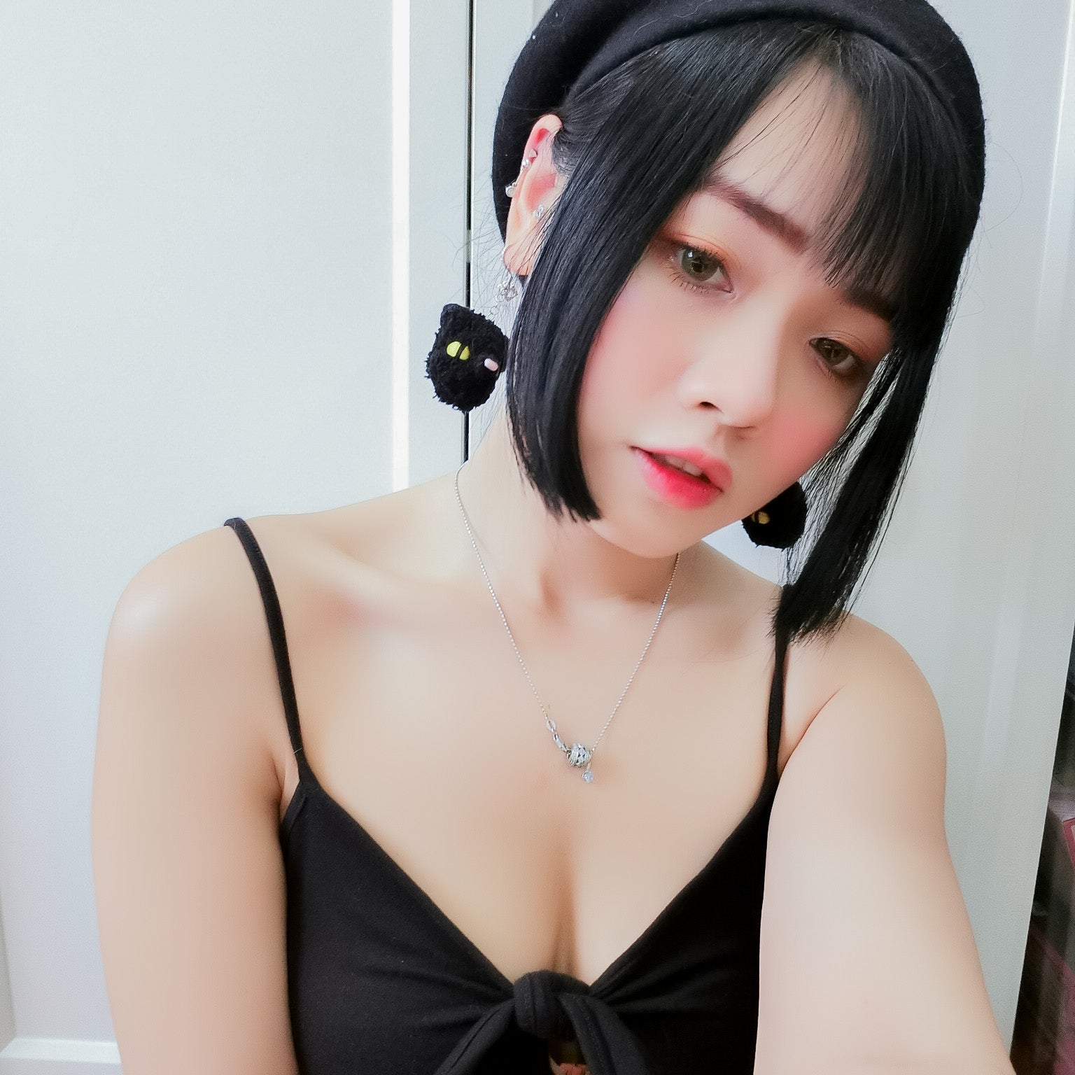 Black Cat Earring