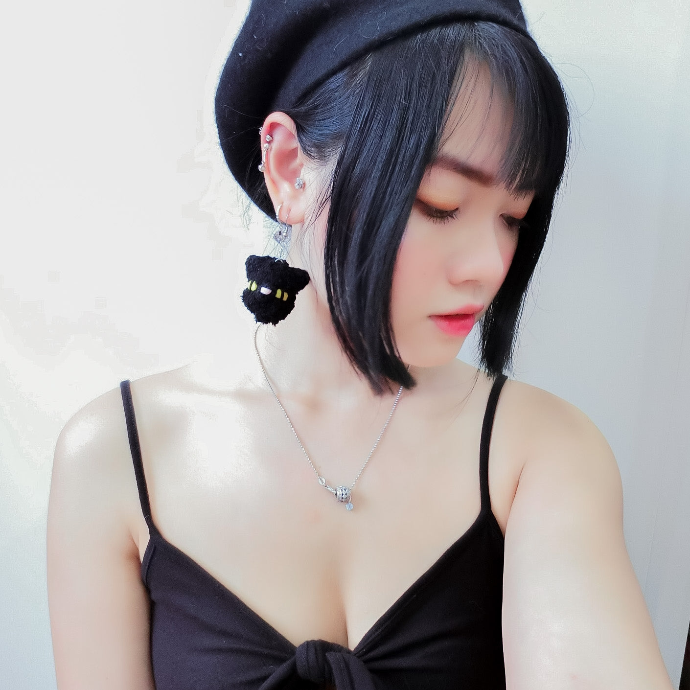 Black Cat Earring