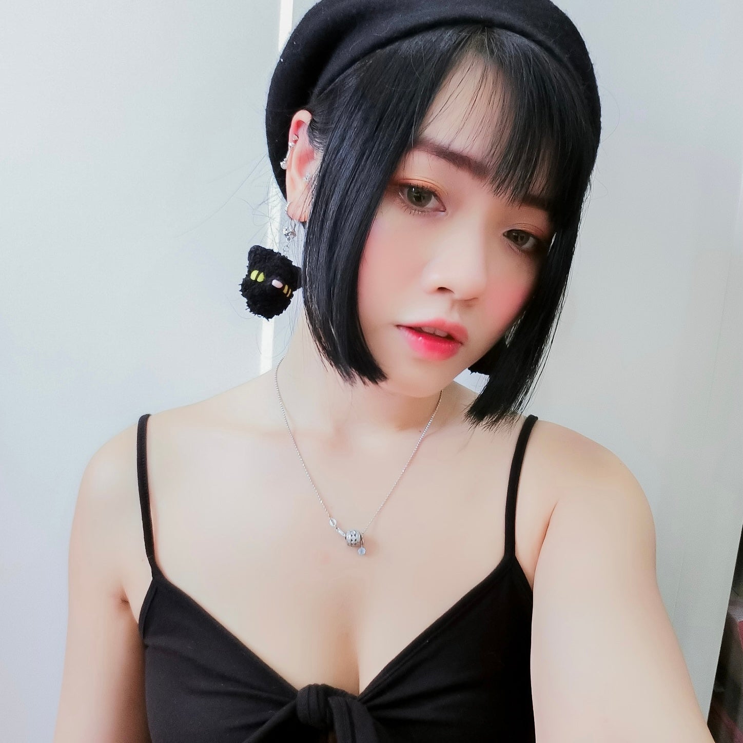 Black Cat Earring