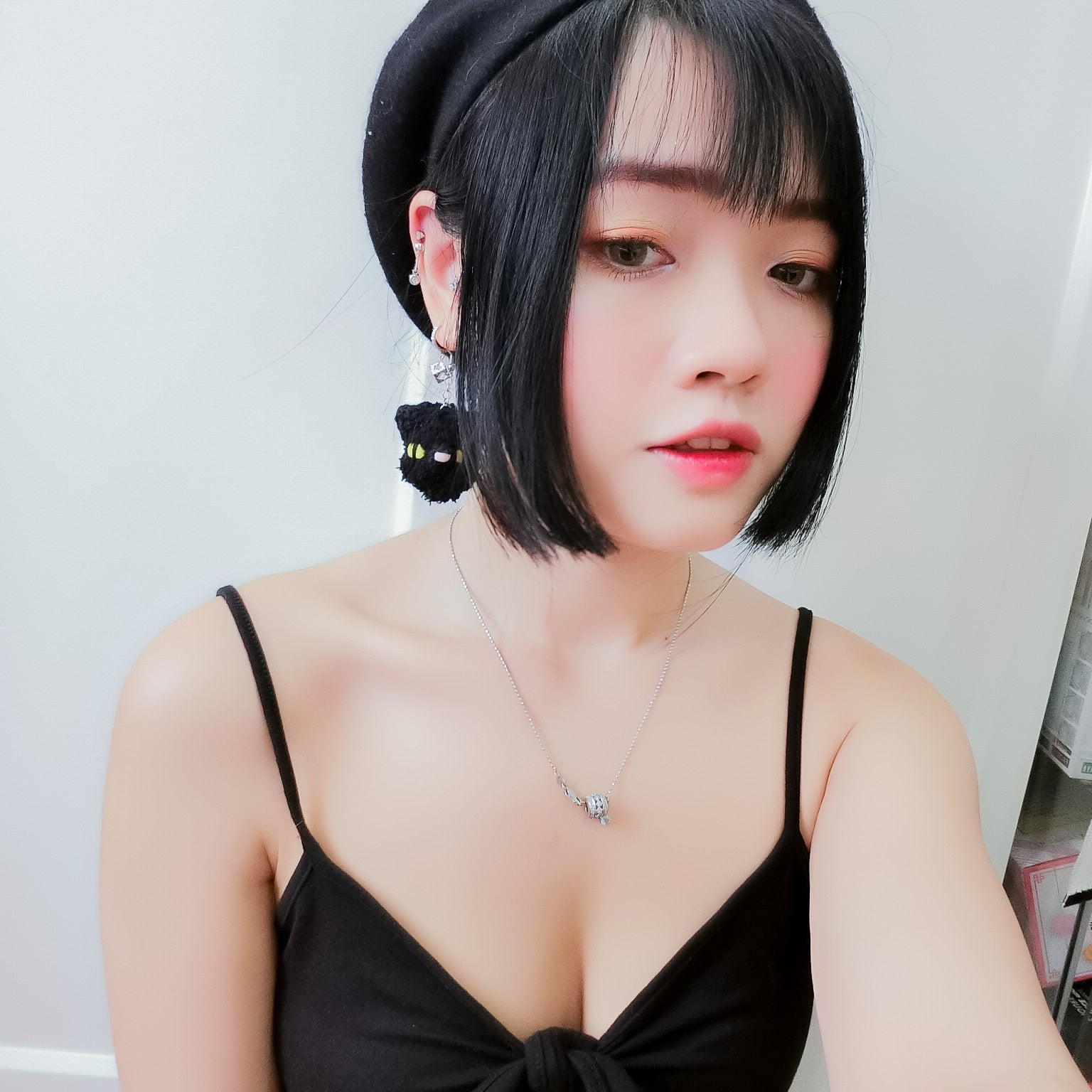 Black Cat Earring