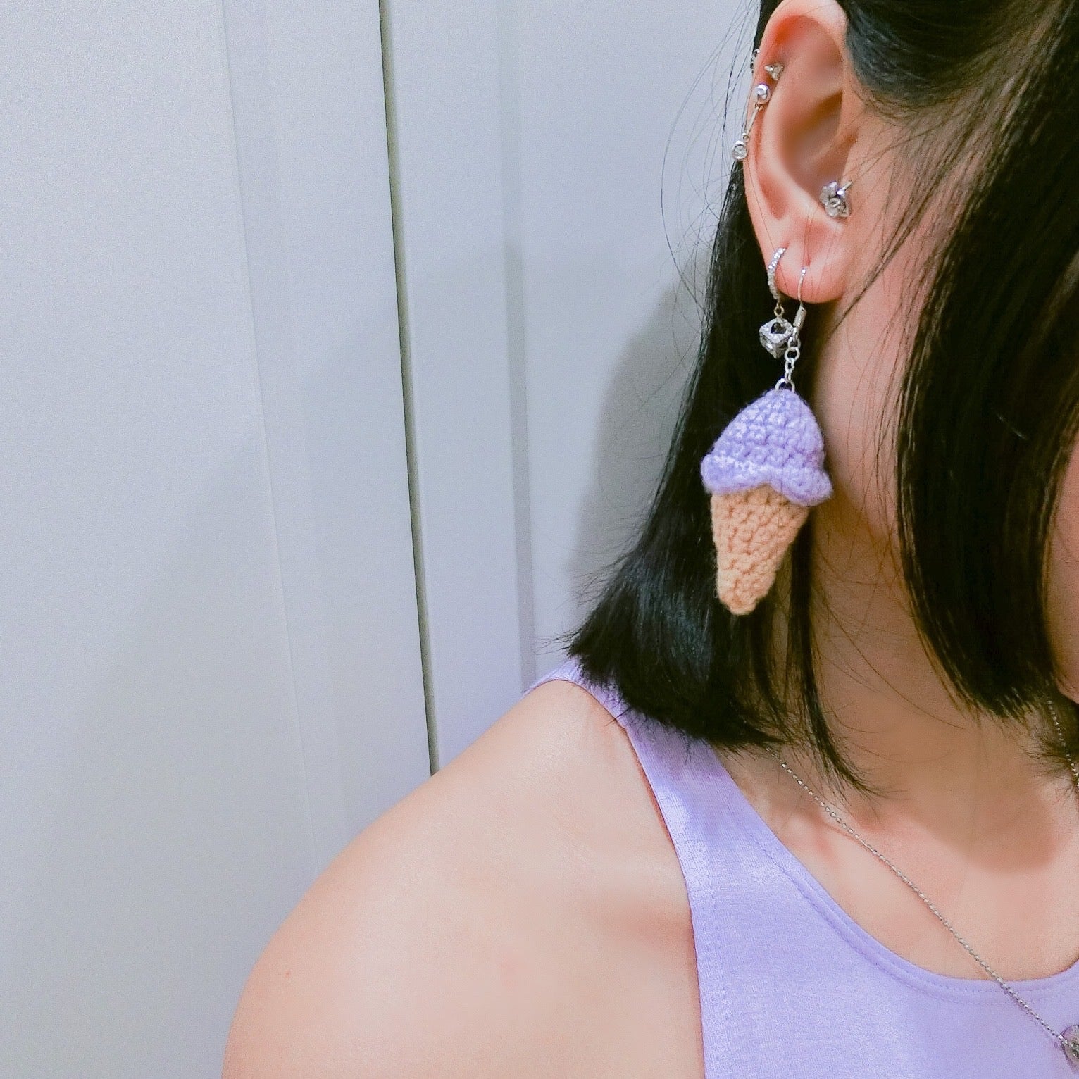 Taro Ice-cream Earring