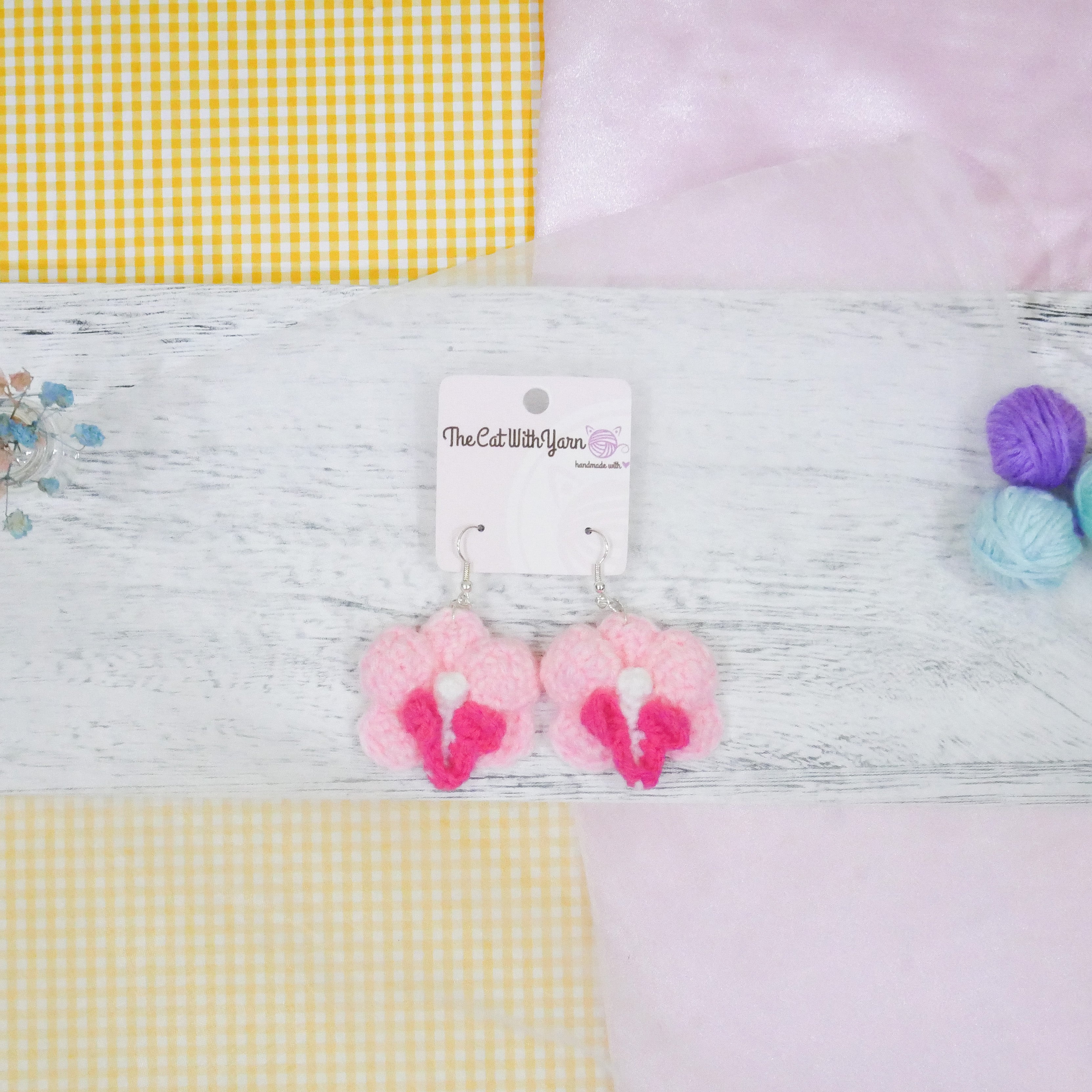 Pink Orchid Earring