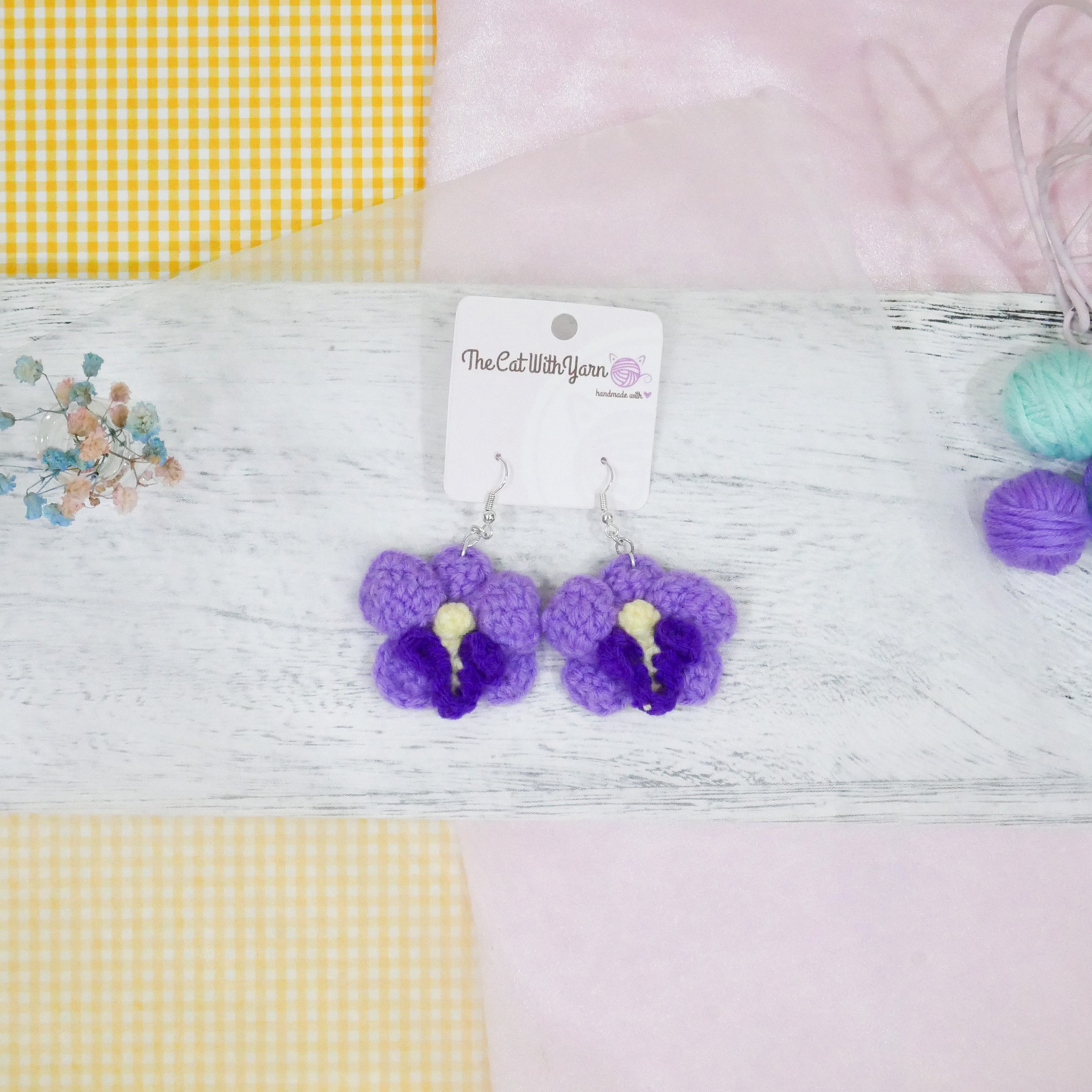 Purple Orchid Earring