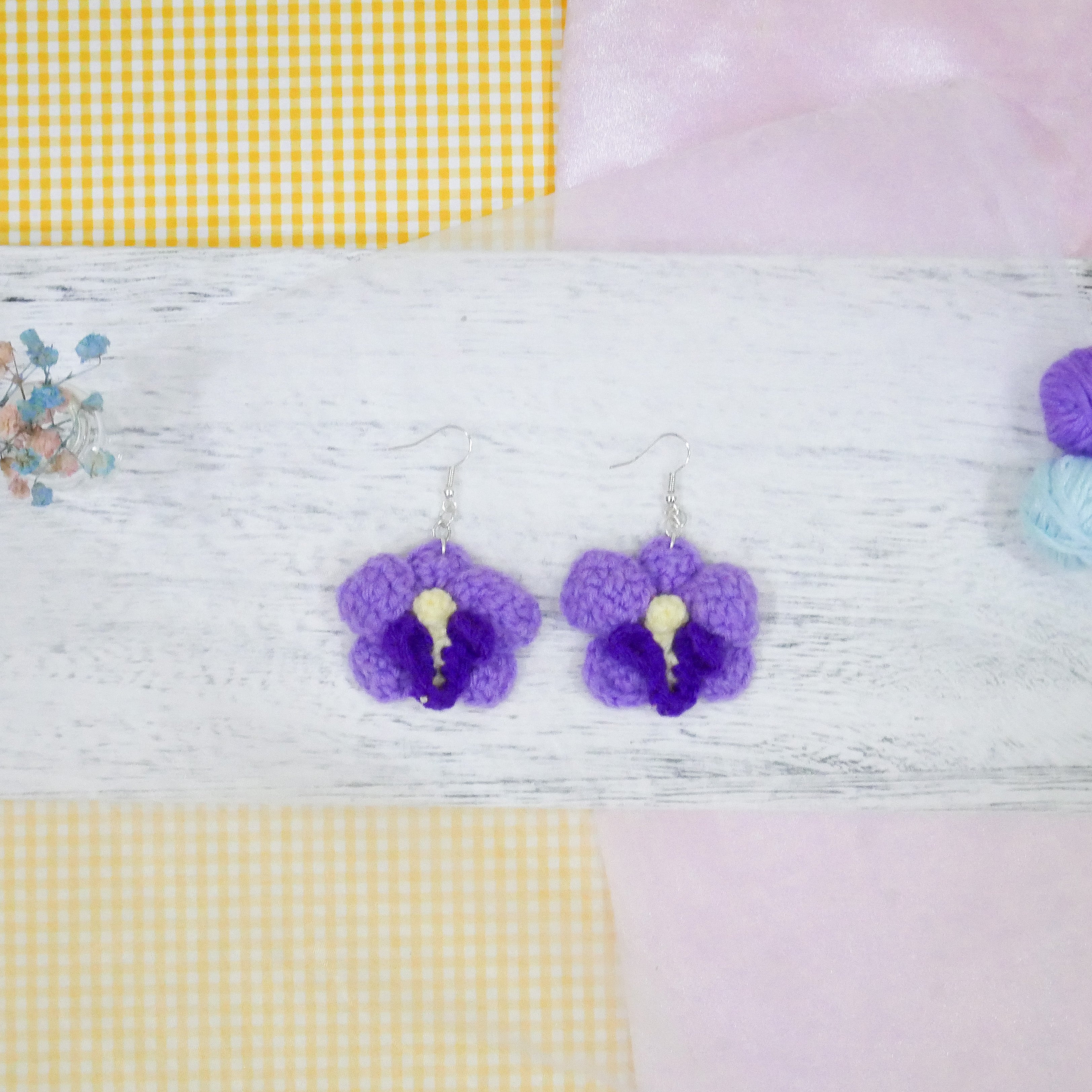 Purple Orchid Earring