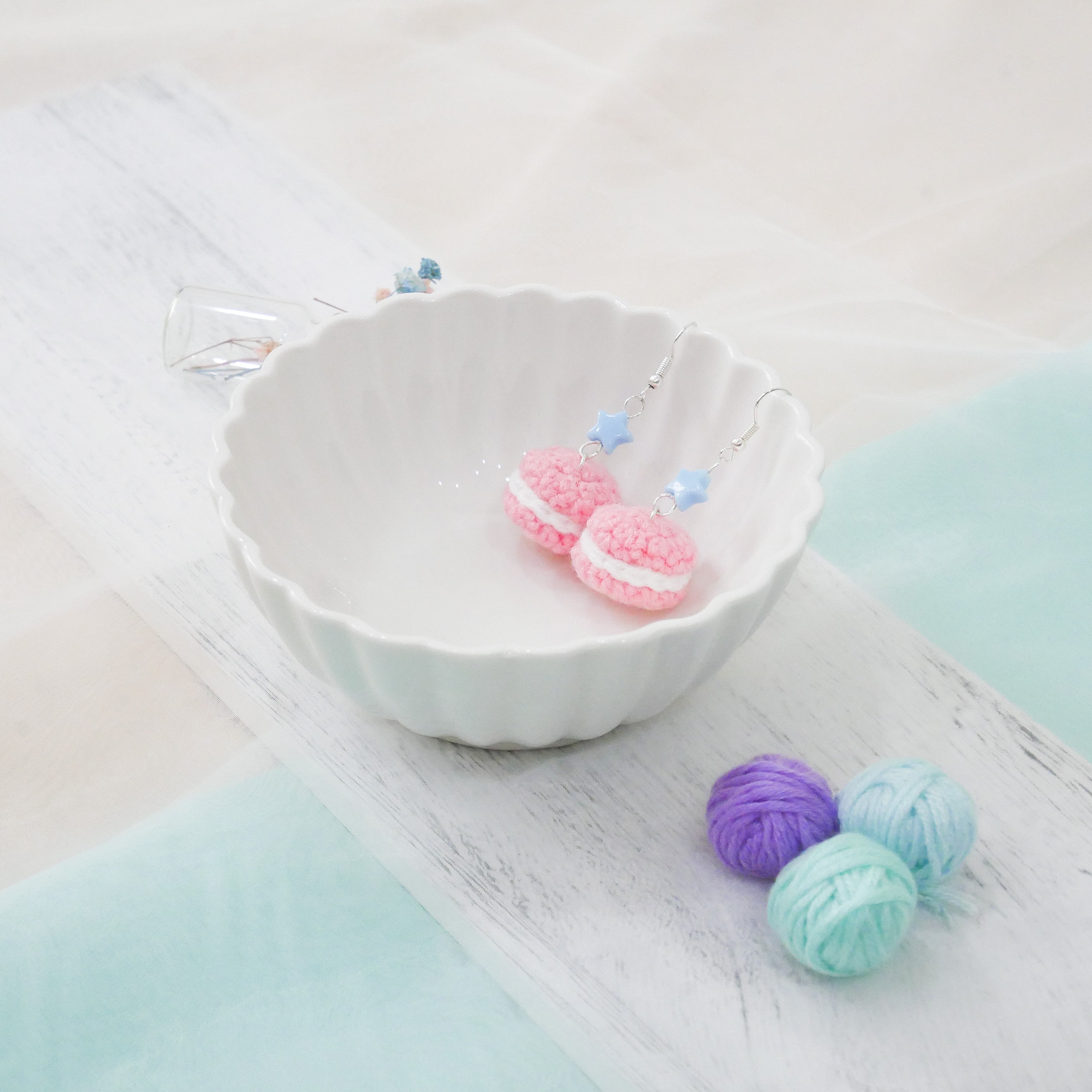 Jeweled Macaron Earring - Pink