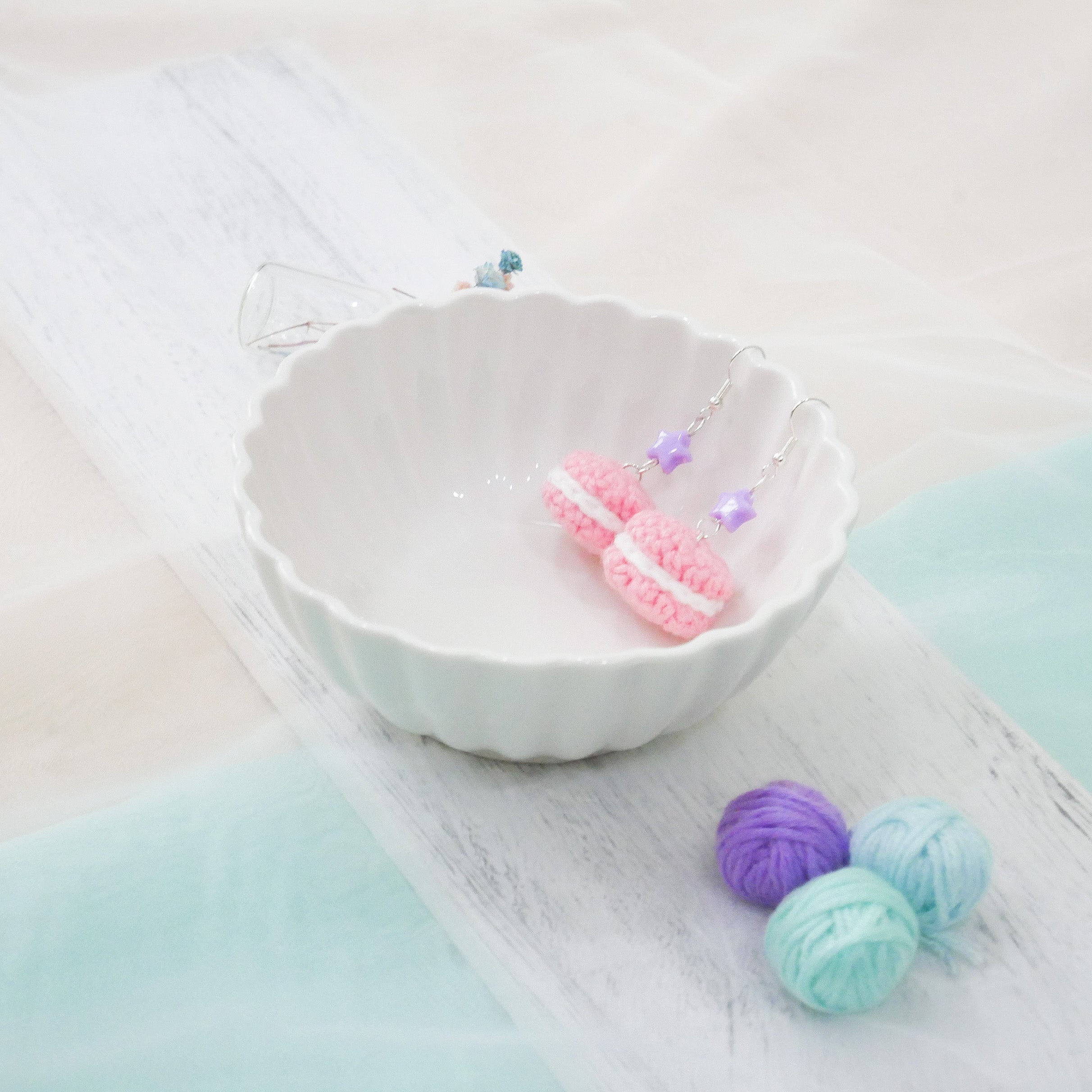 Jeweled Macaron Earring - Pink