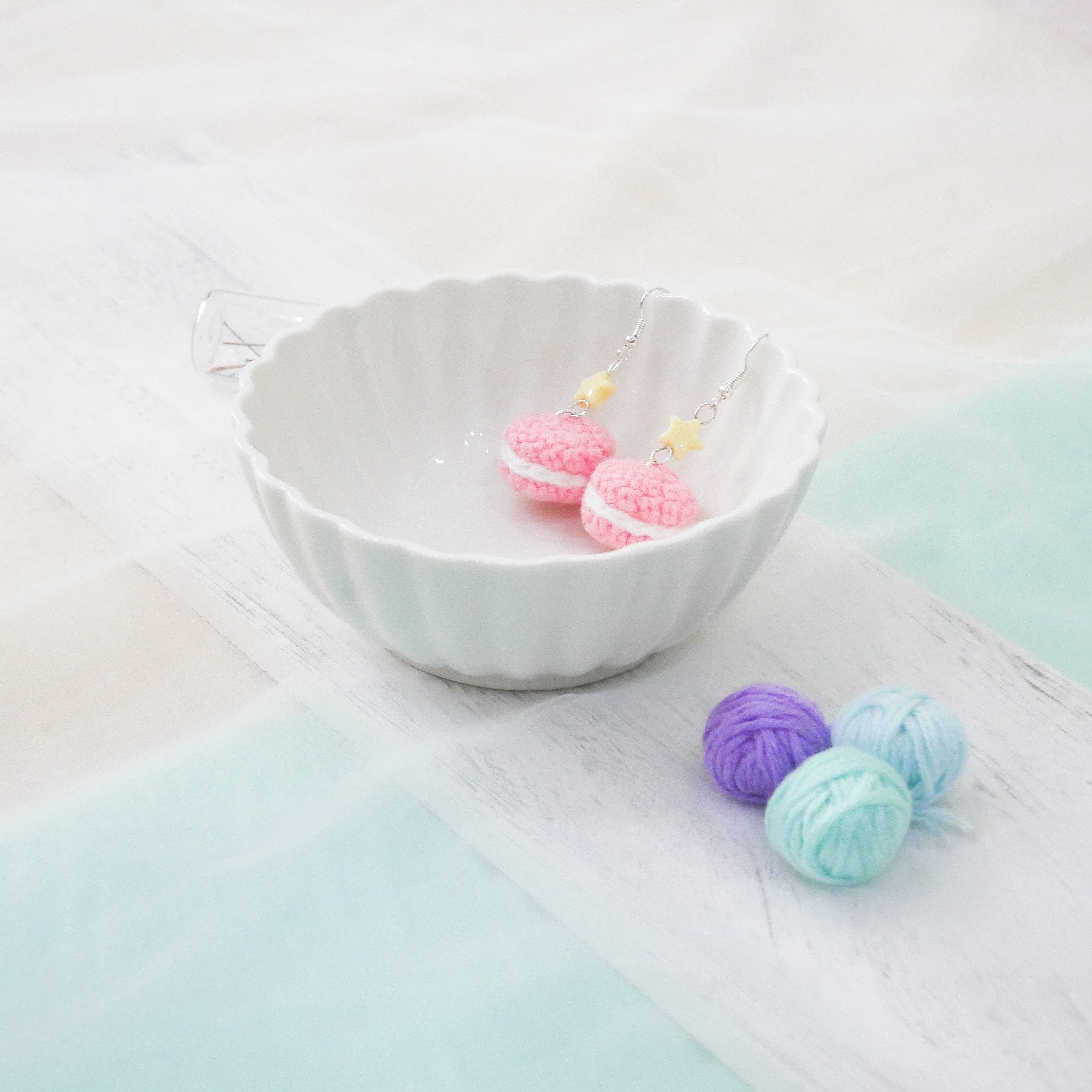Jeweled Macaron Earring - Pink