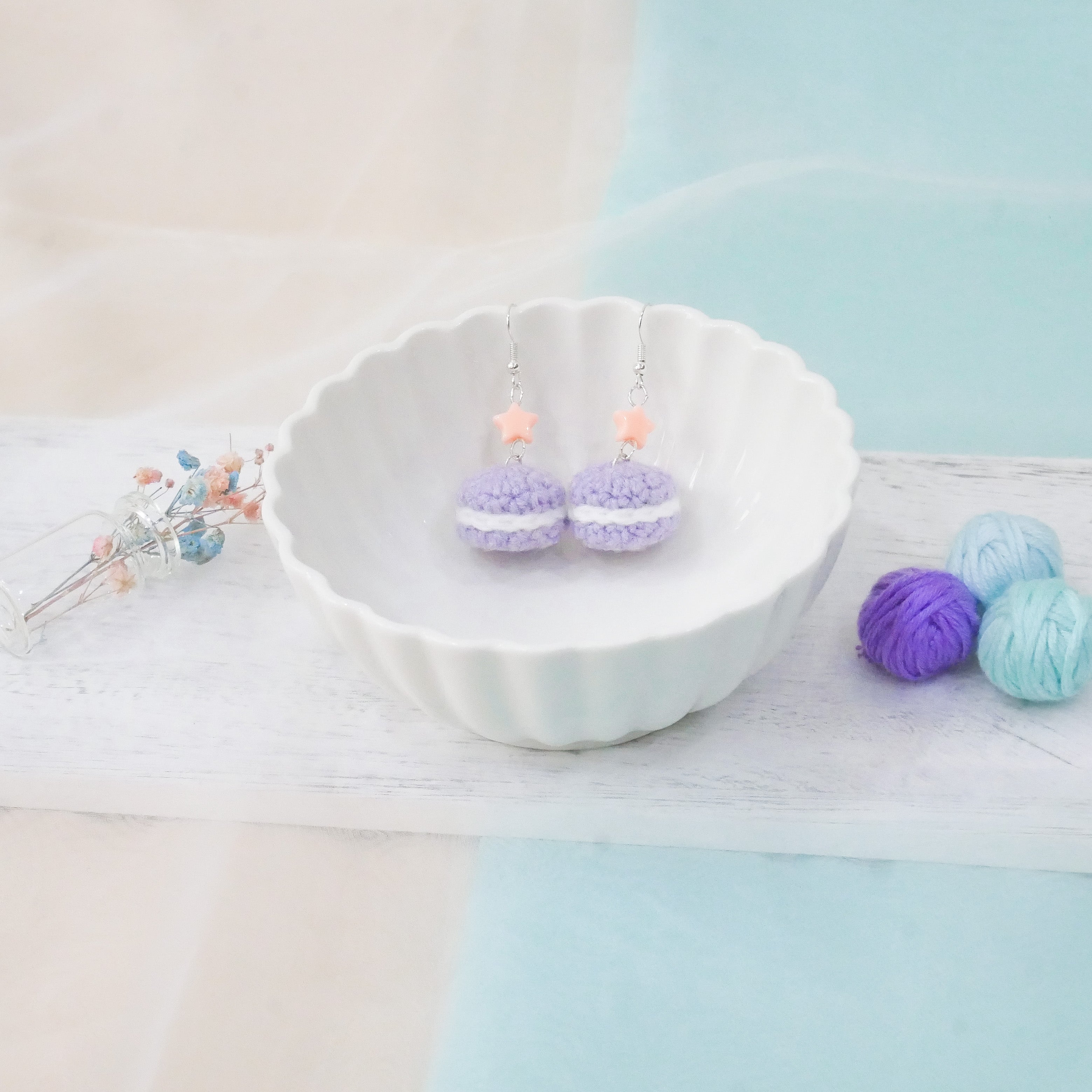 Jeweled Macaron Earring - Purple