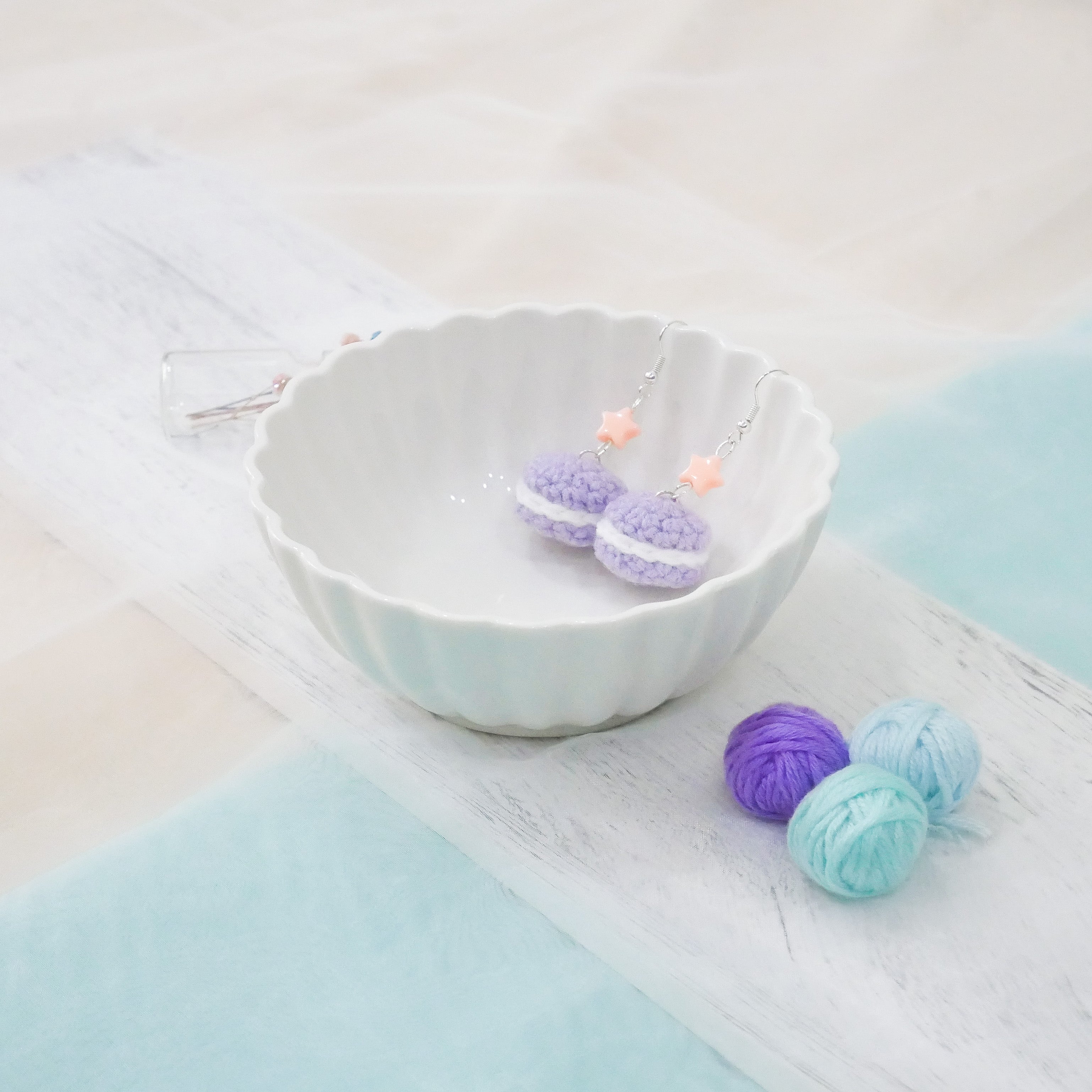 Jeweled Macaron Earring - Purple