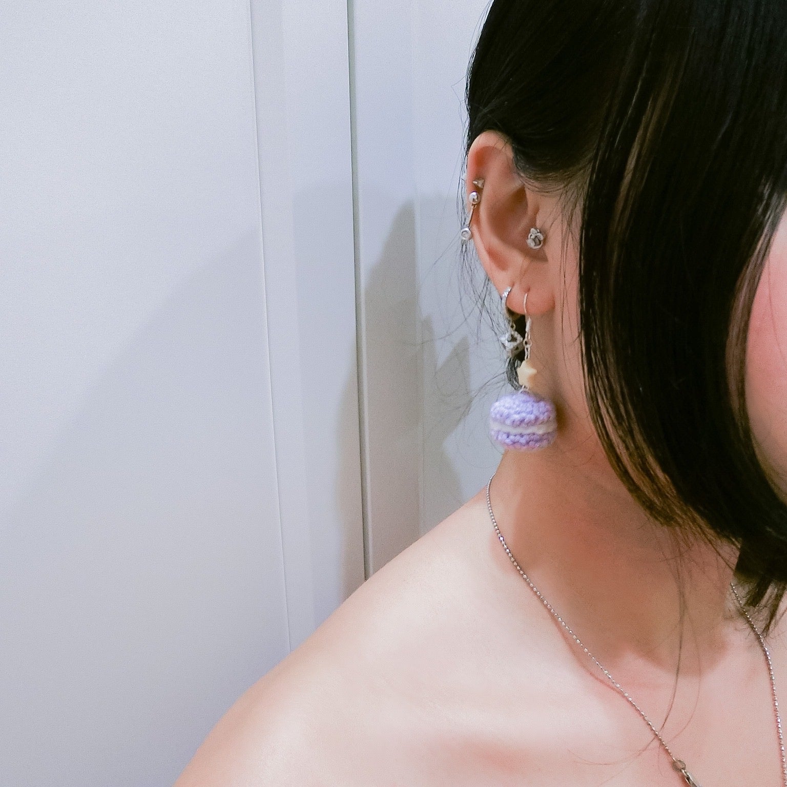 Jeweled Macaron Earring - Purple