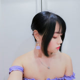 Jeweled Macaron Earring - Purple