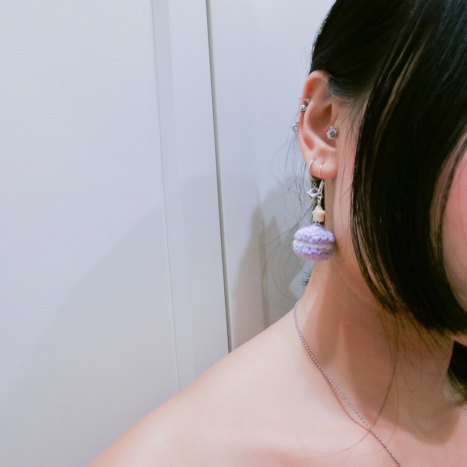 Jeweled Macaron Earring - Purple