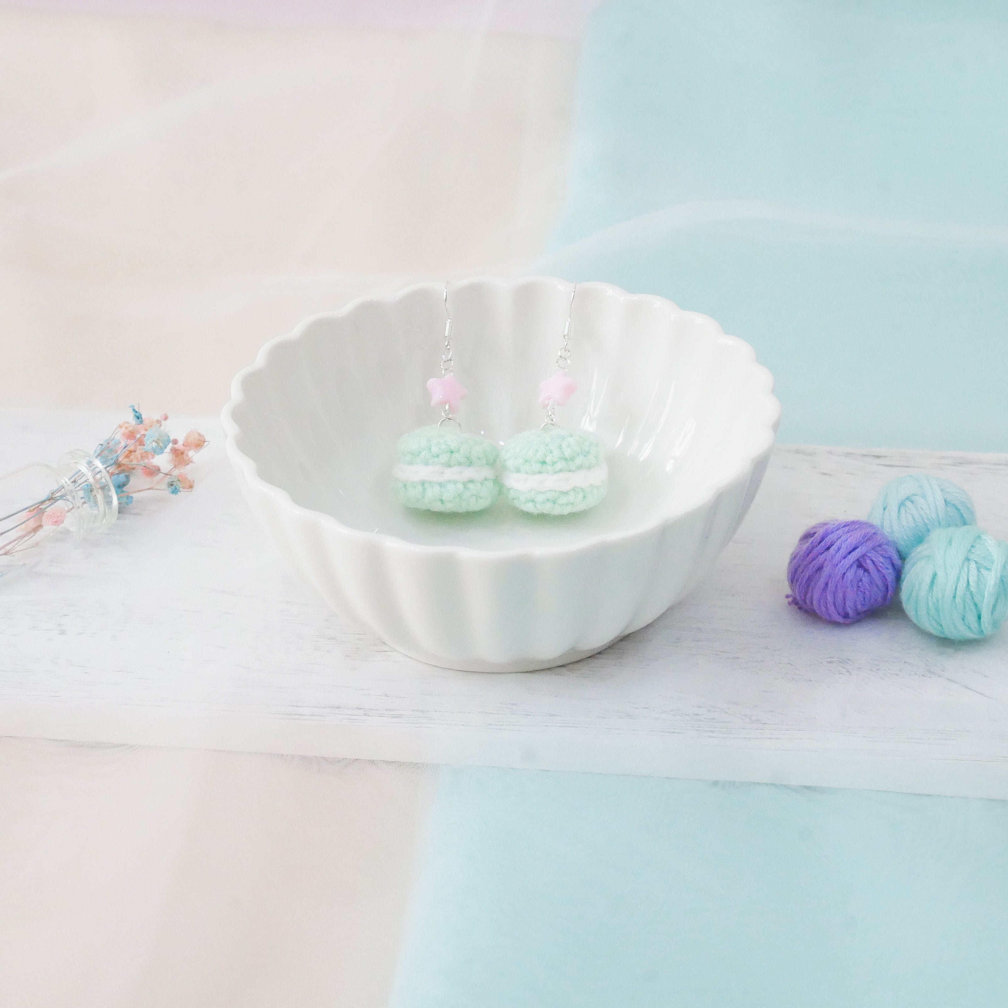 Jeweled Macaron Earring - Teal