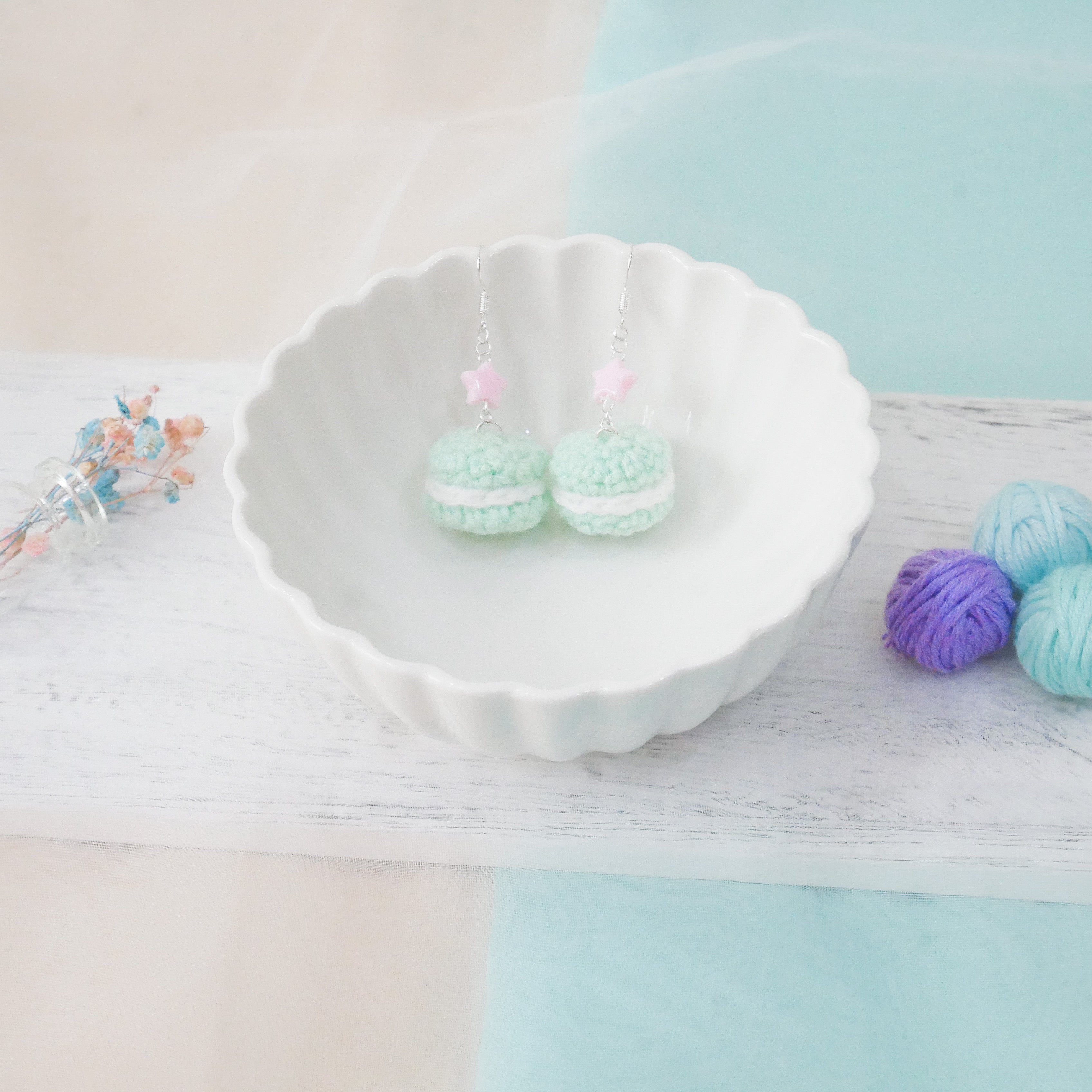 Jeweled Macaron Earring - Teal