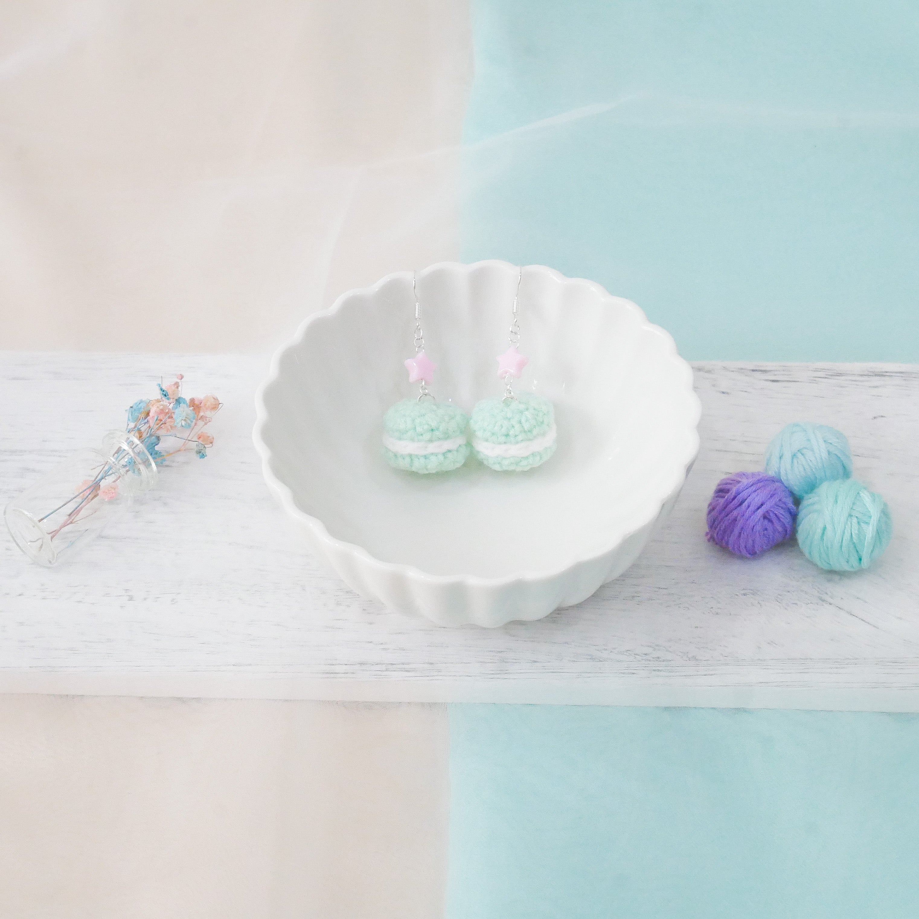 Jeweled Macaron Earring - Teal