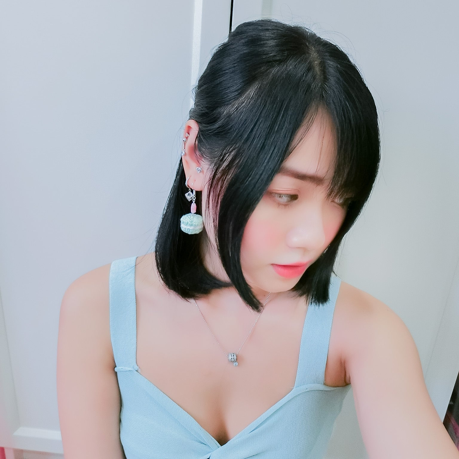Jeweled Macaron Earring - Teal