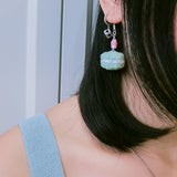 Jeweled Macaron Earring - Teal