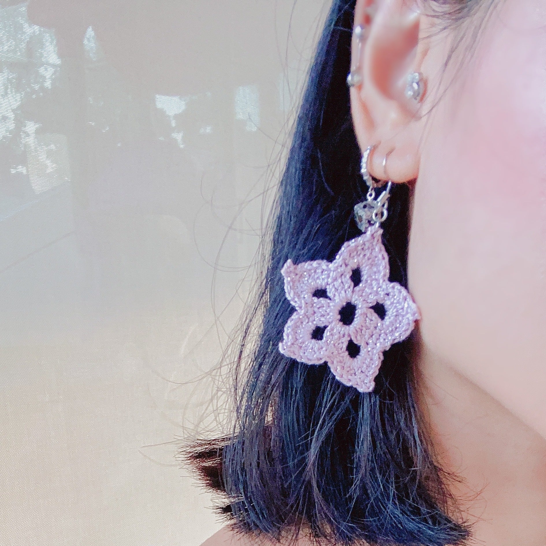 Twinkling Flake Earring - Amethyst