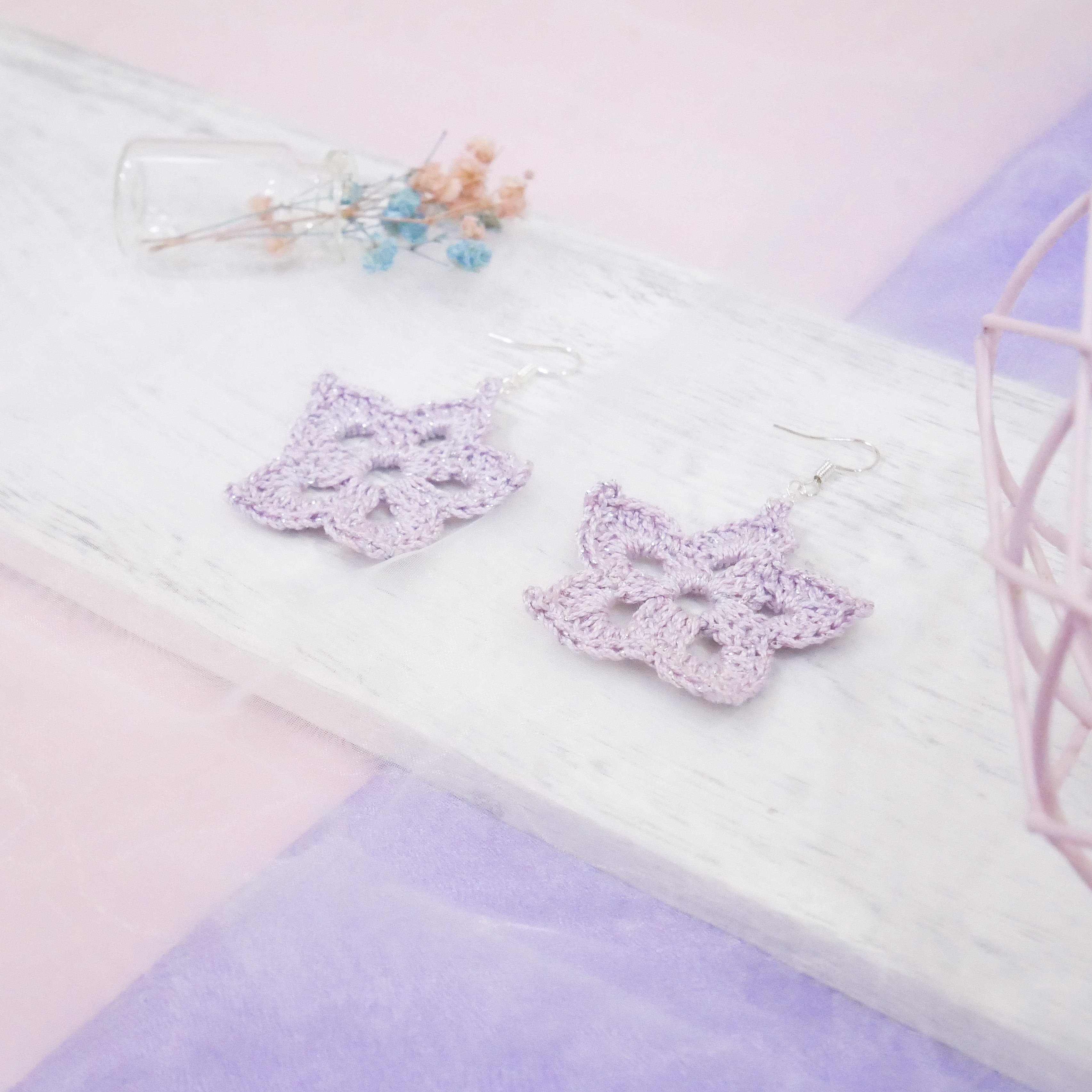 Twinkling Flake Earring - Amethyst