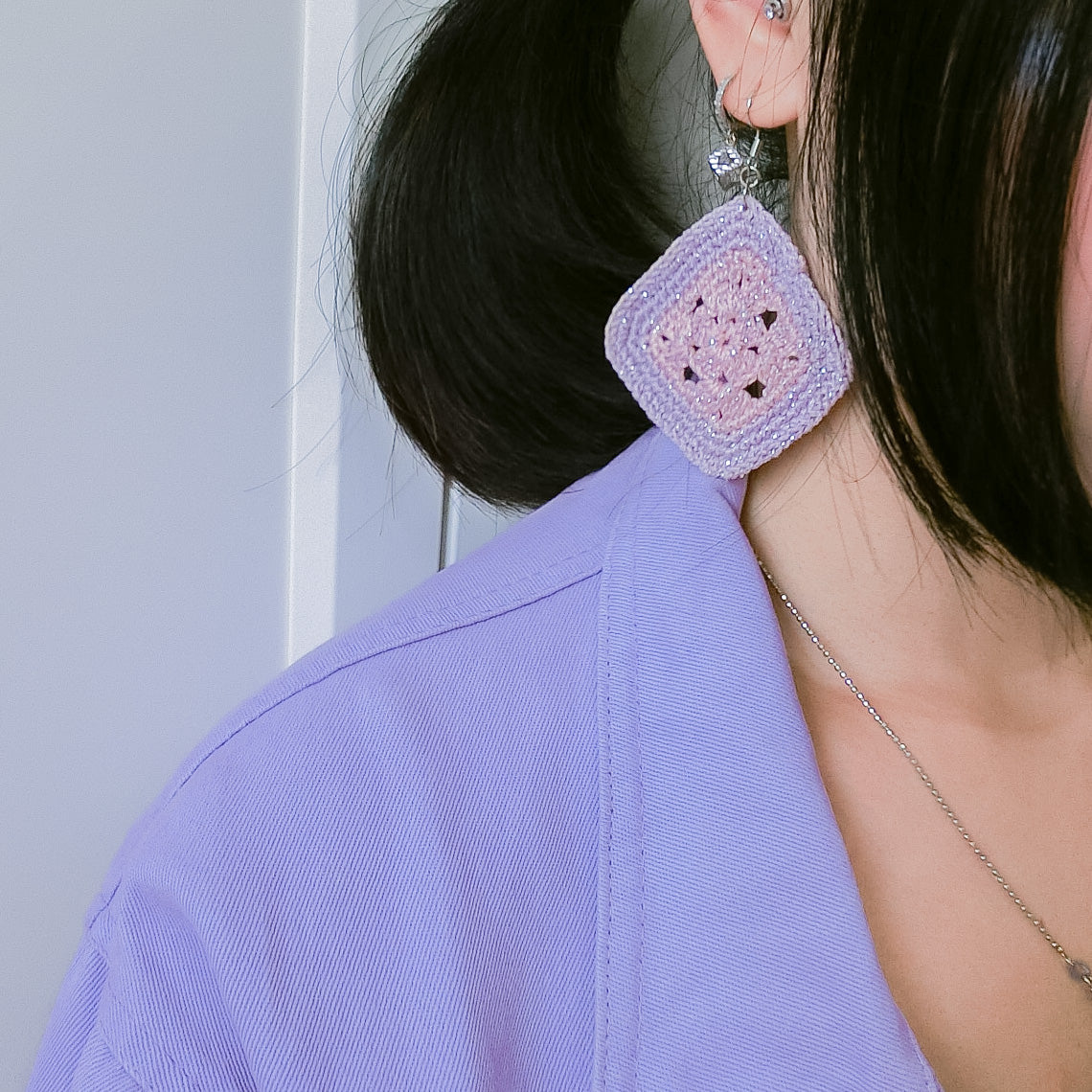 Twinkling Granny Square Earring