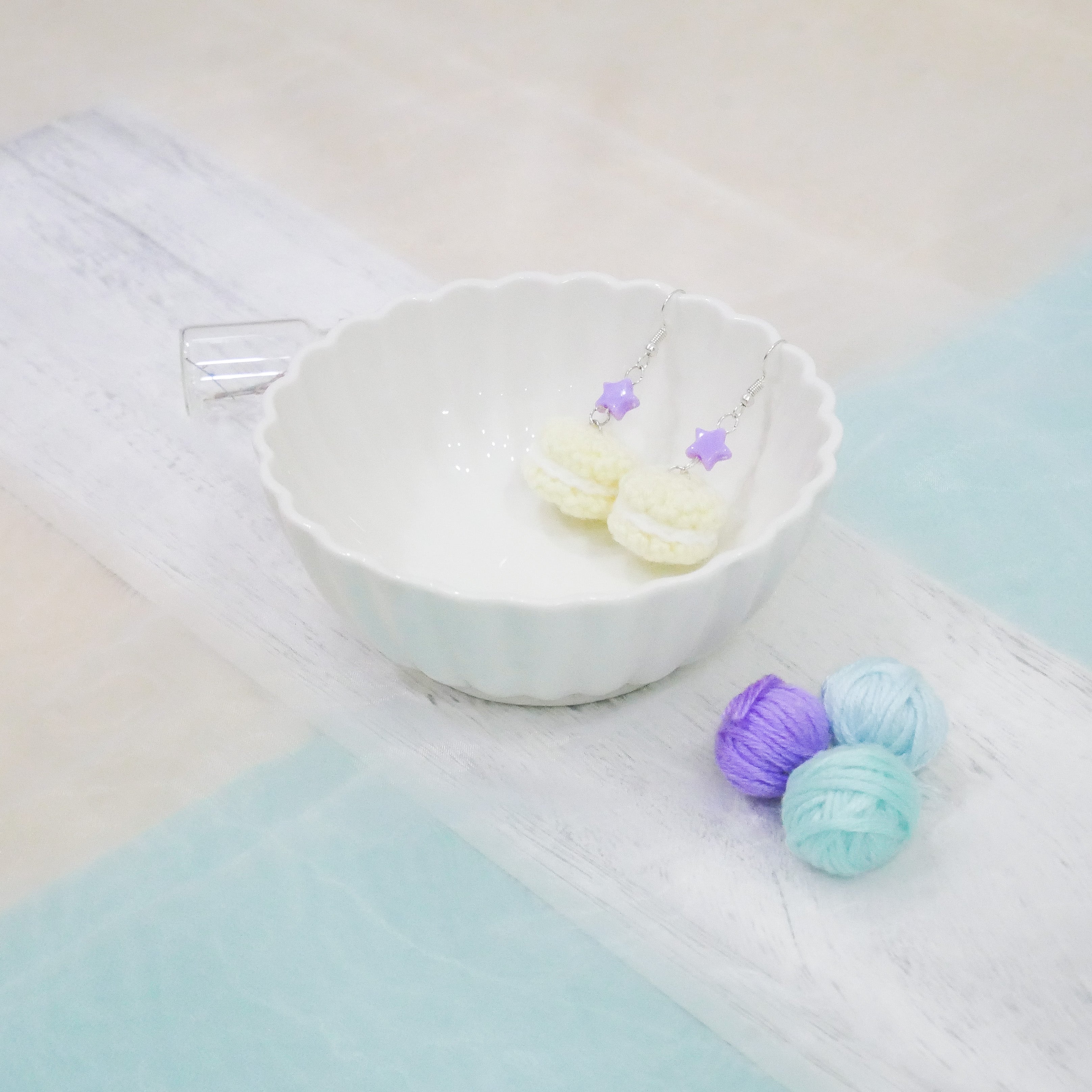 Jeweled Macaron Earring - Yellow