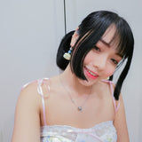 Jeweled Macaron Earring - Yellow