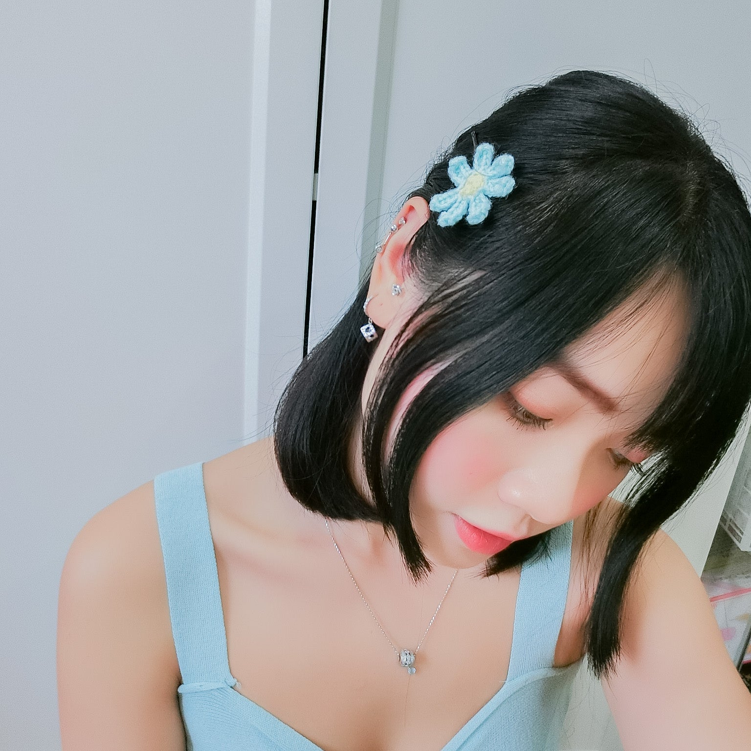 Blue Daisy Hairpin